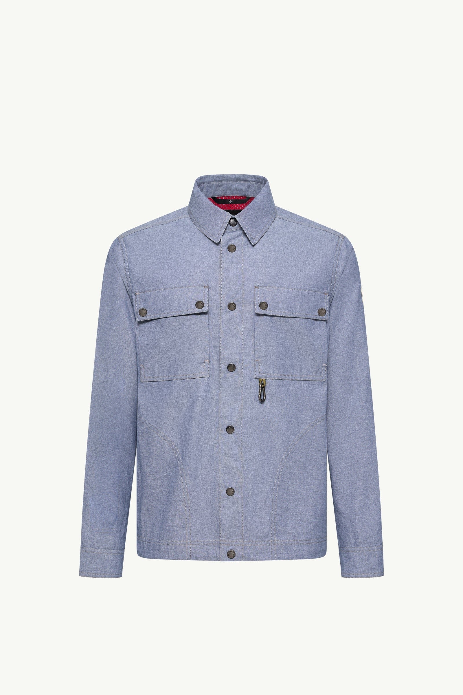 Moncler Chambray Long Sleeve Shirt Powder Blue Powder Blue