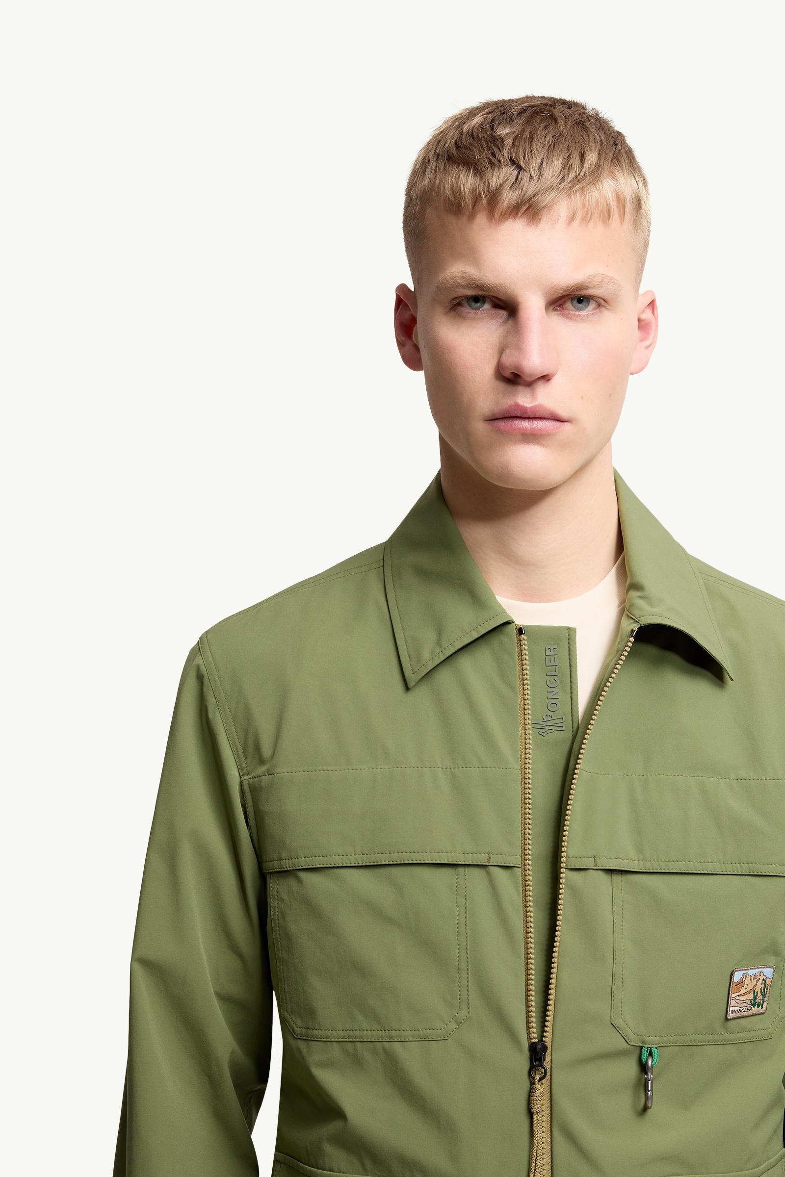 Moncler Taffeta Shirt Jacket Olive Green Olive Green
