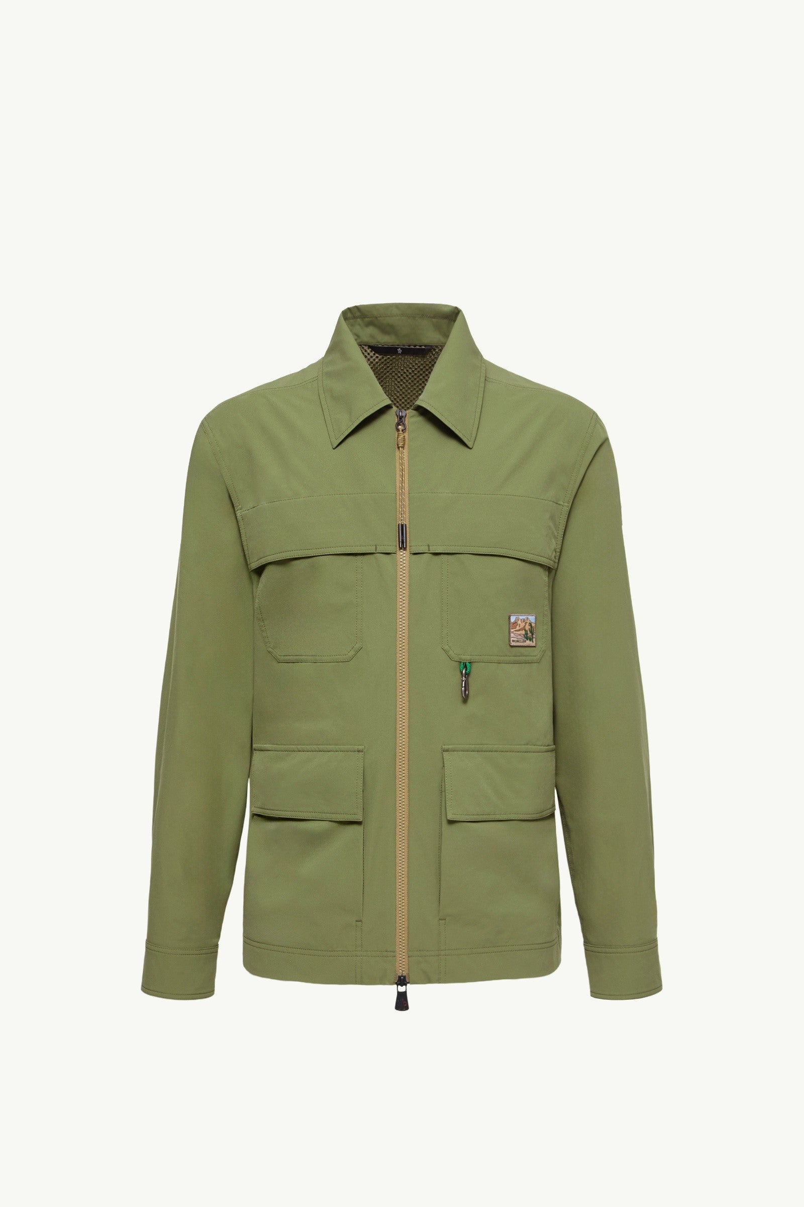 Moncler Taffeta Shirt Jacket Olive Green Olive Green