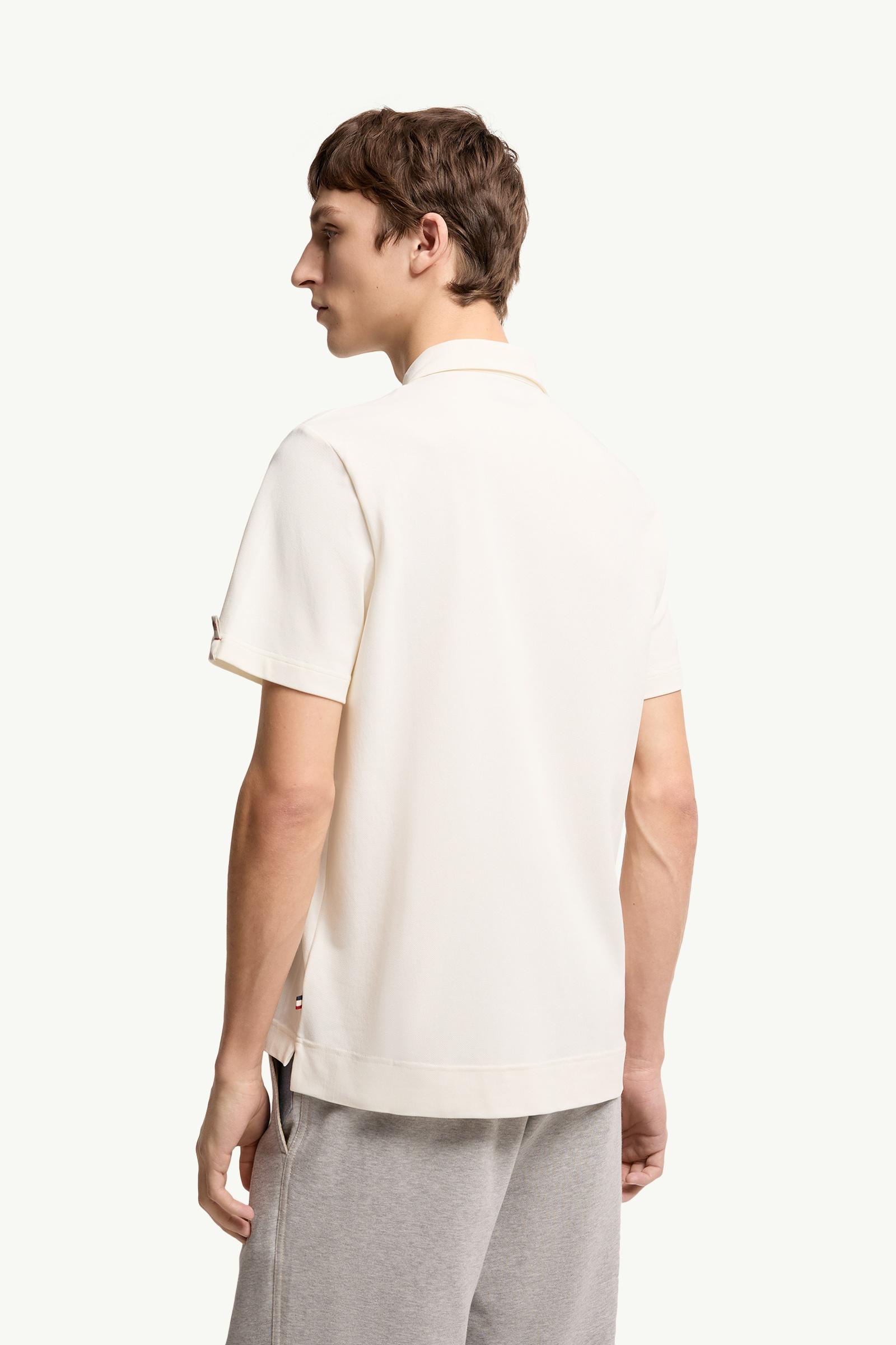 Moncler Logo Patch Polo Shirt White White
