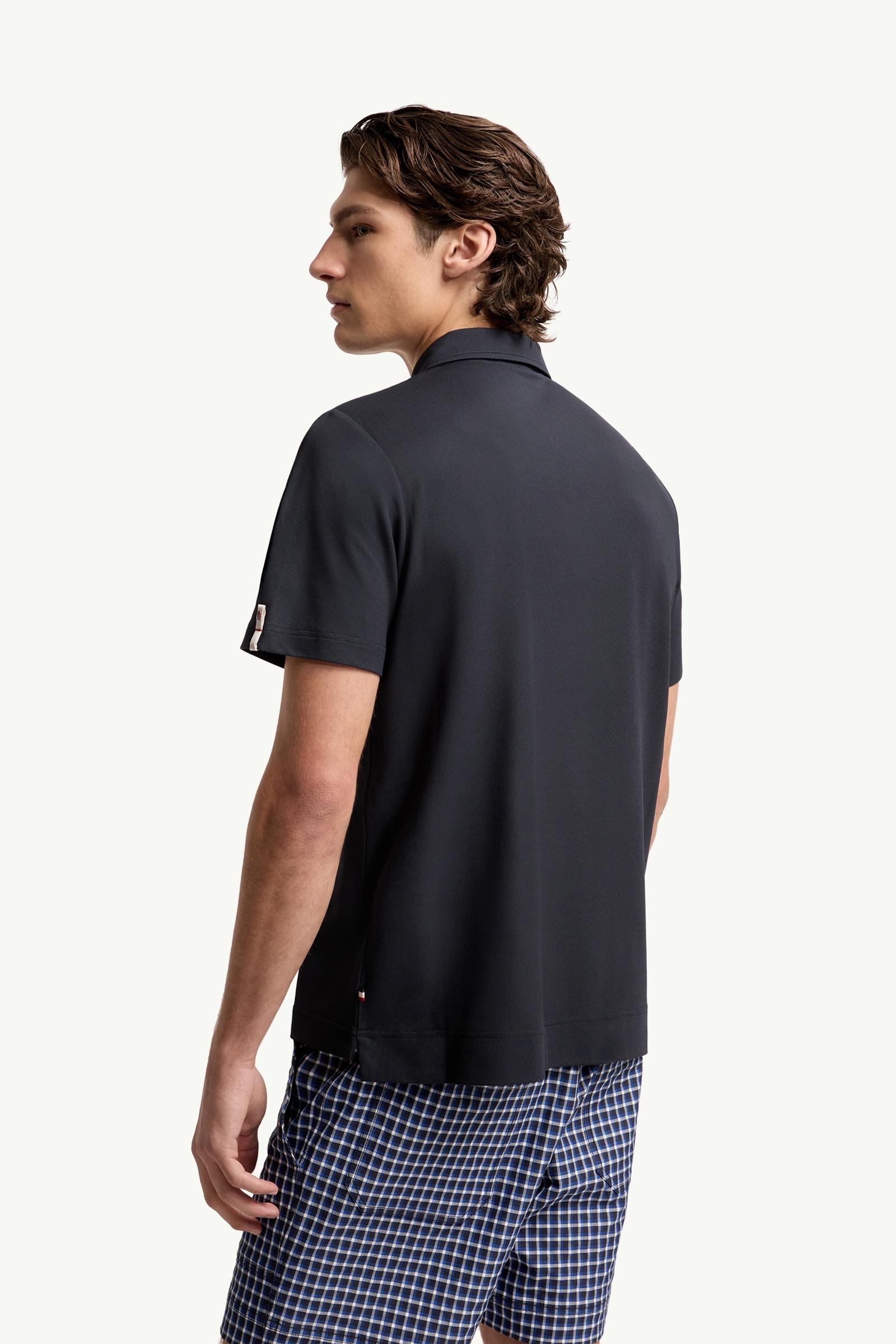 Moncler Logo Patch Polo Shirt Navy Blue Navy Blue