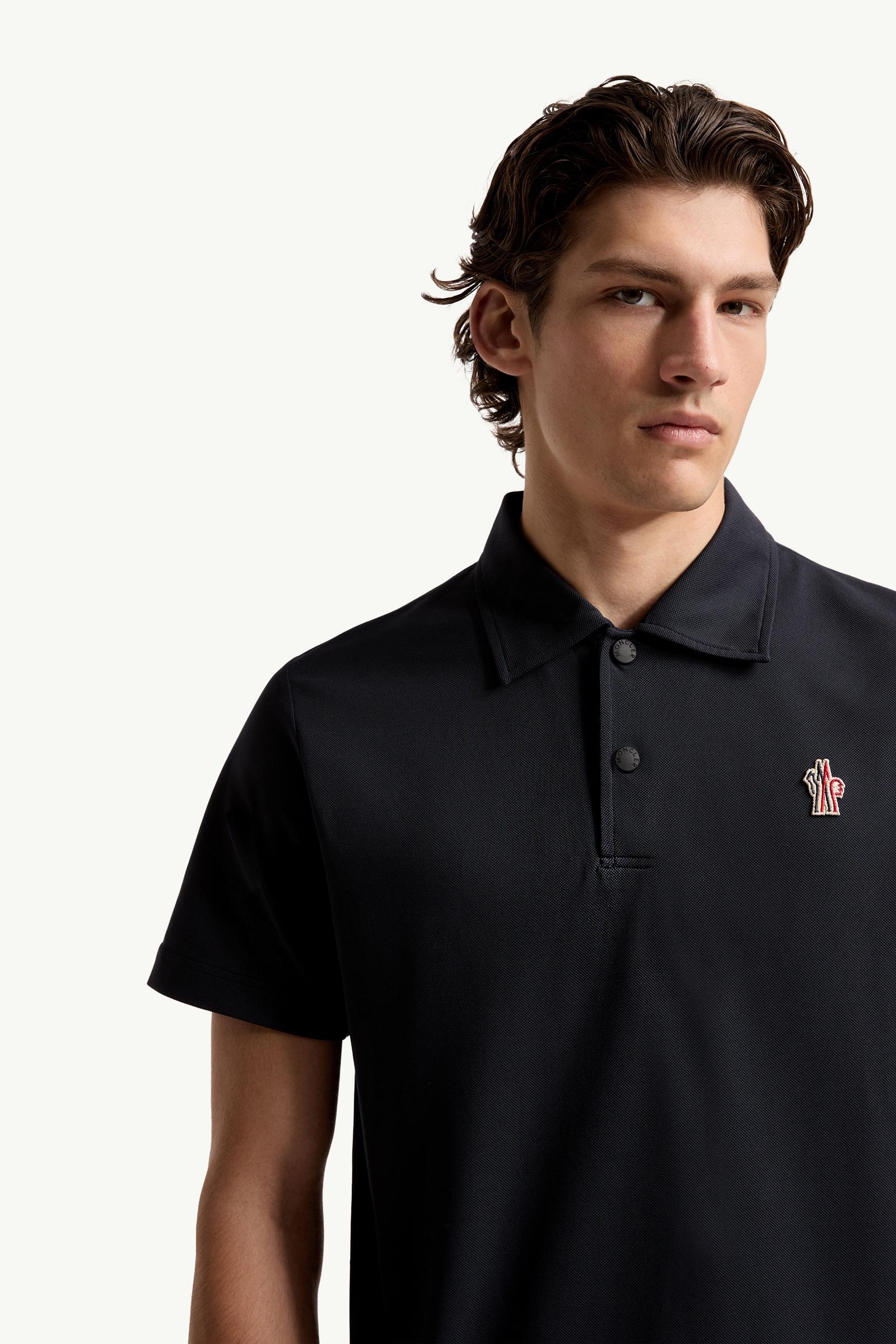 Moncler Logo Patch Polo Shirt Navy Blue Navy Blue