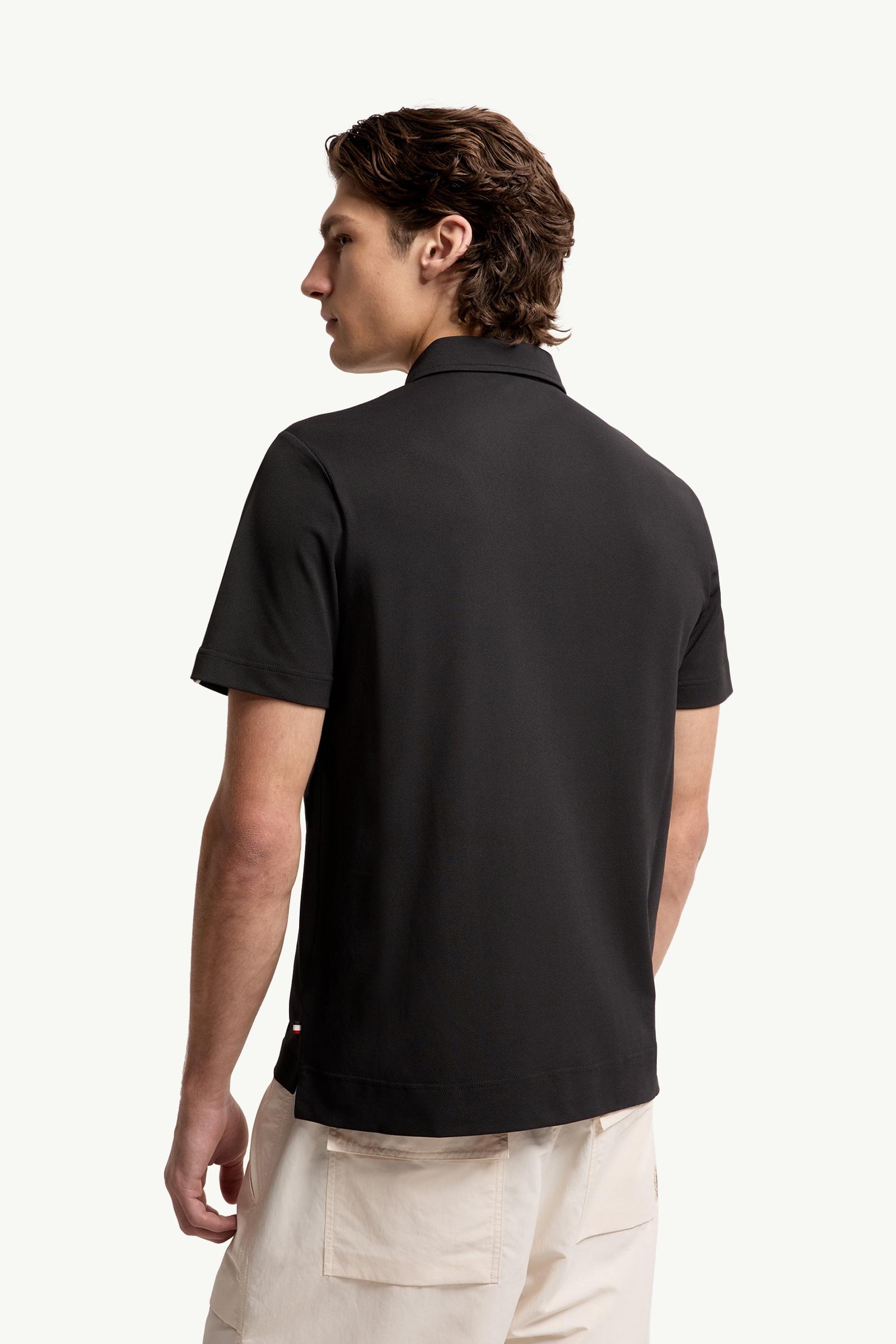 Moncler Logo Patch Polo Shirt Black Black