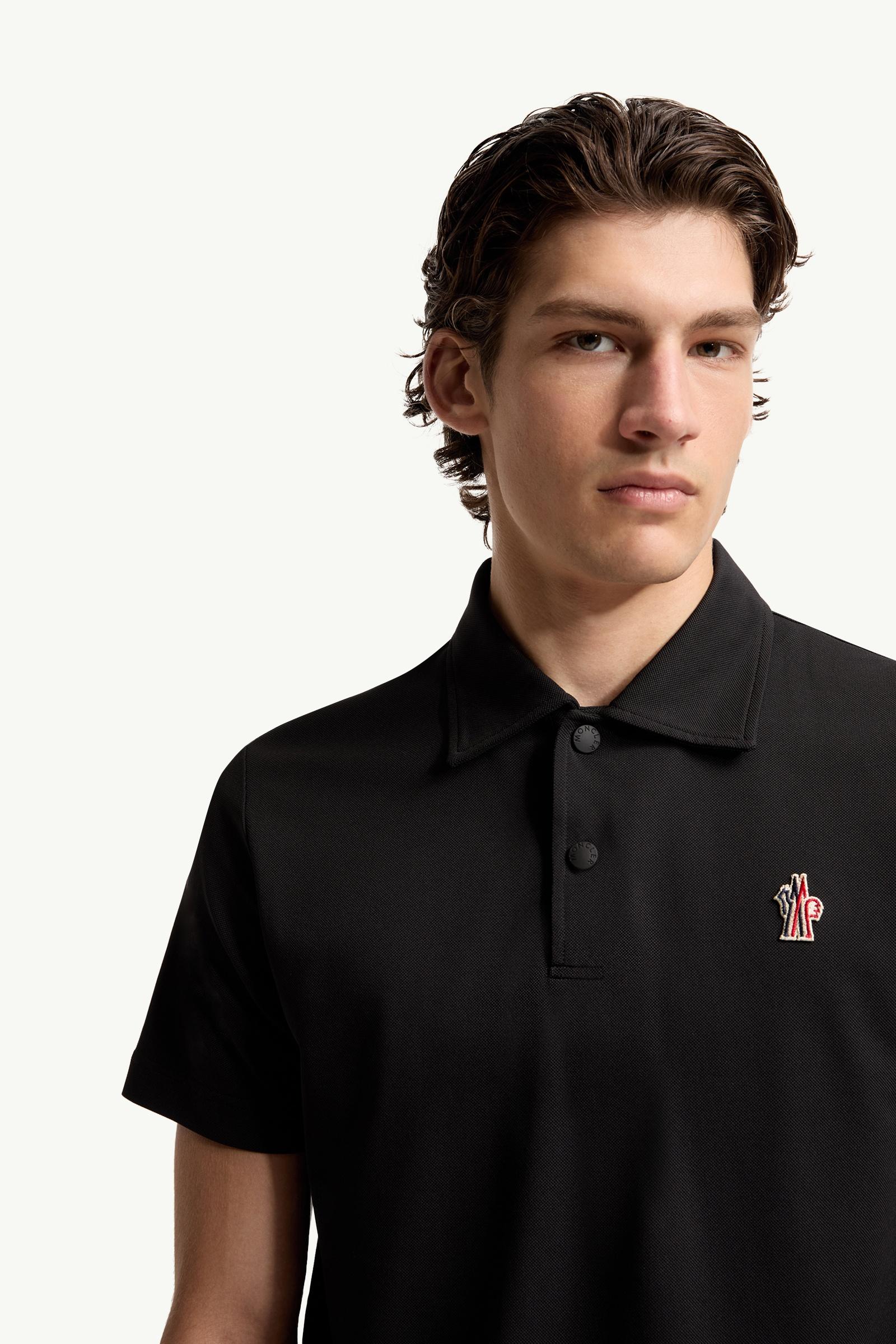 Moncler Logo Patch Polo Shirt Black Black