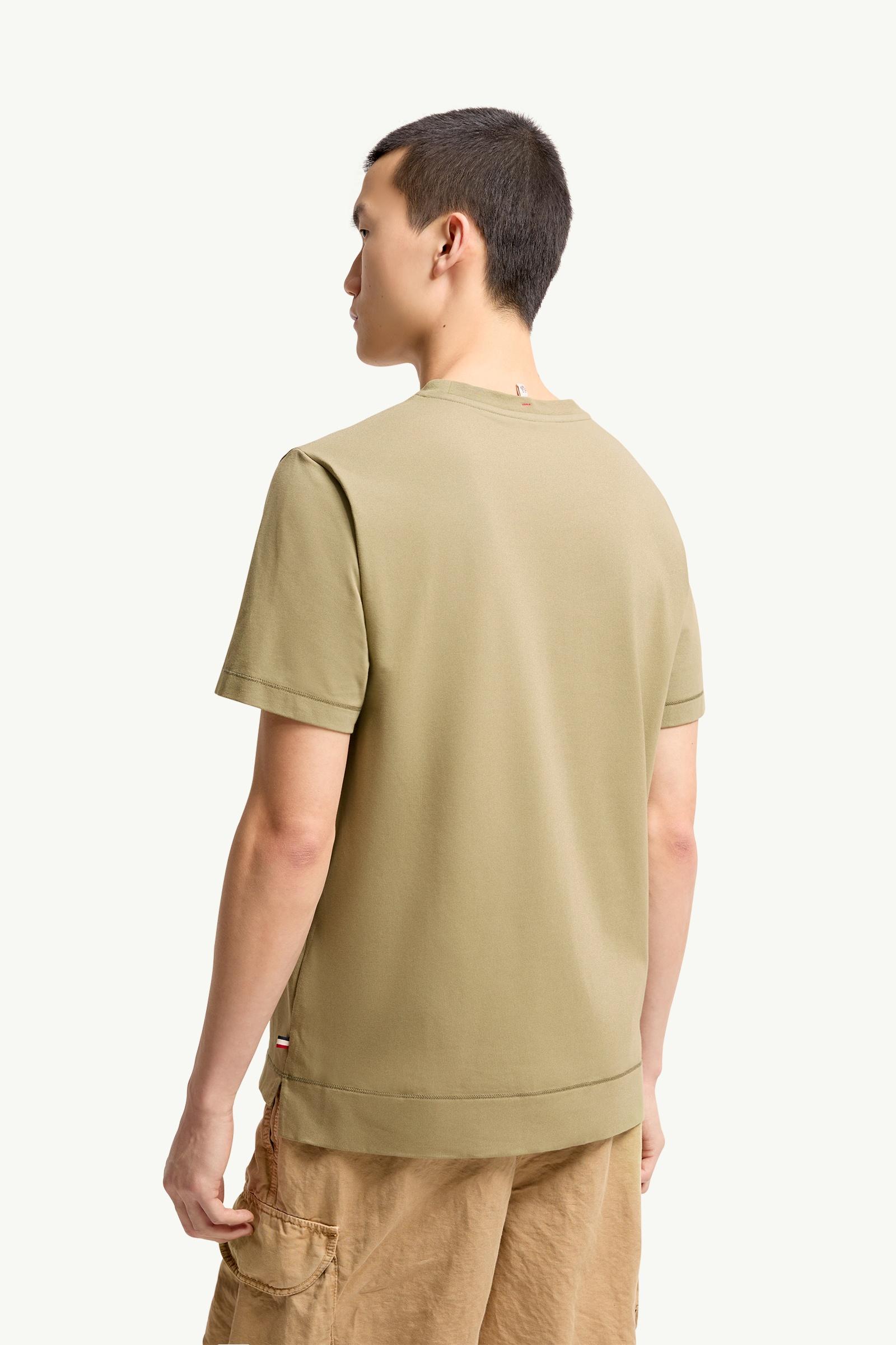 Moncler Logo Patch Cotton Blend T-Shirt (Three Pack) Black & White & Olive Green Black & White & Olive Green