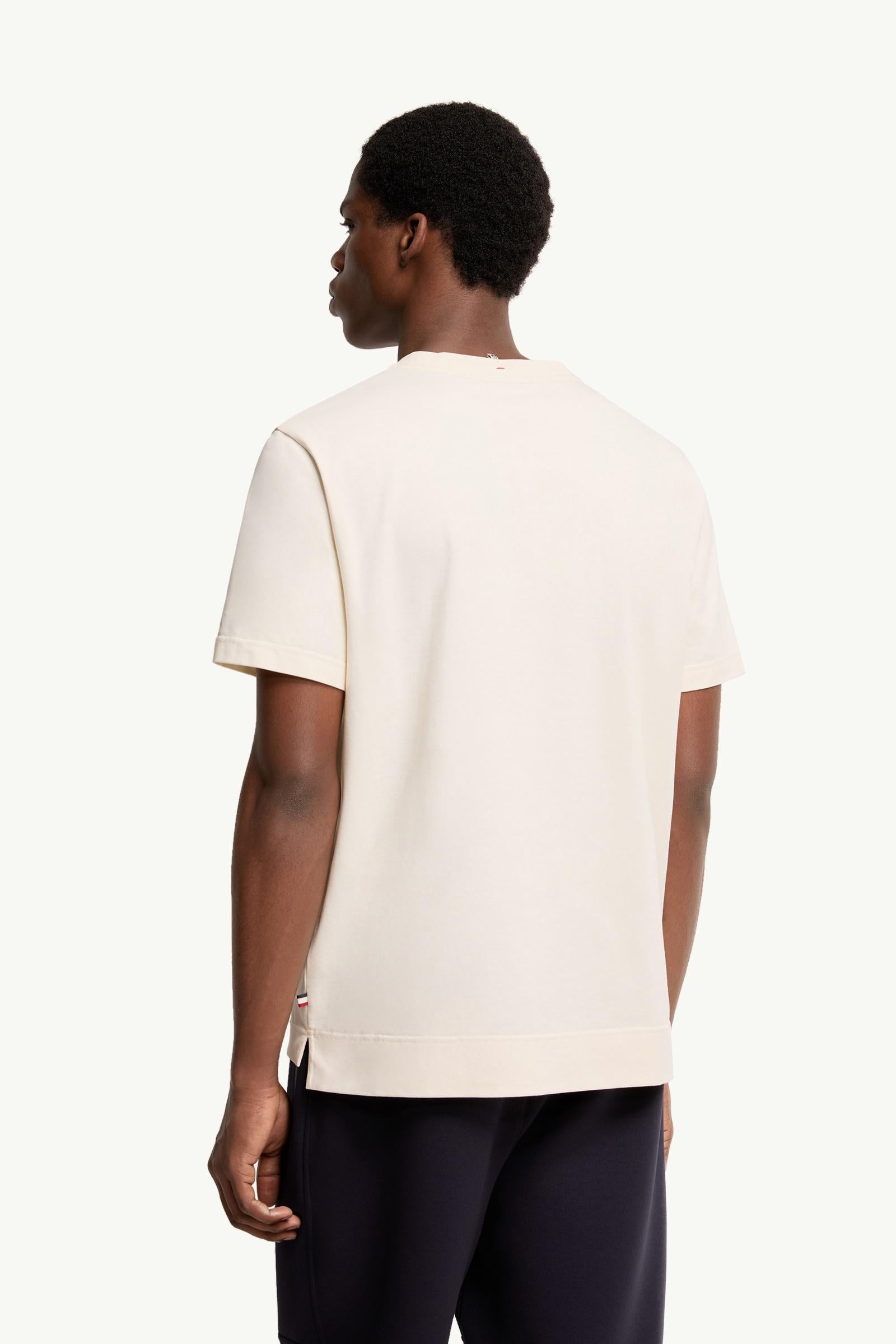 Moncler Logo Cotton Blend T-Shirt White Ivory White Ivory