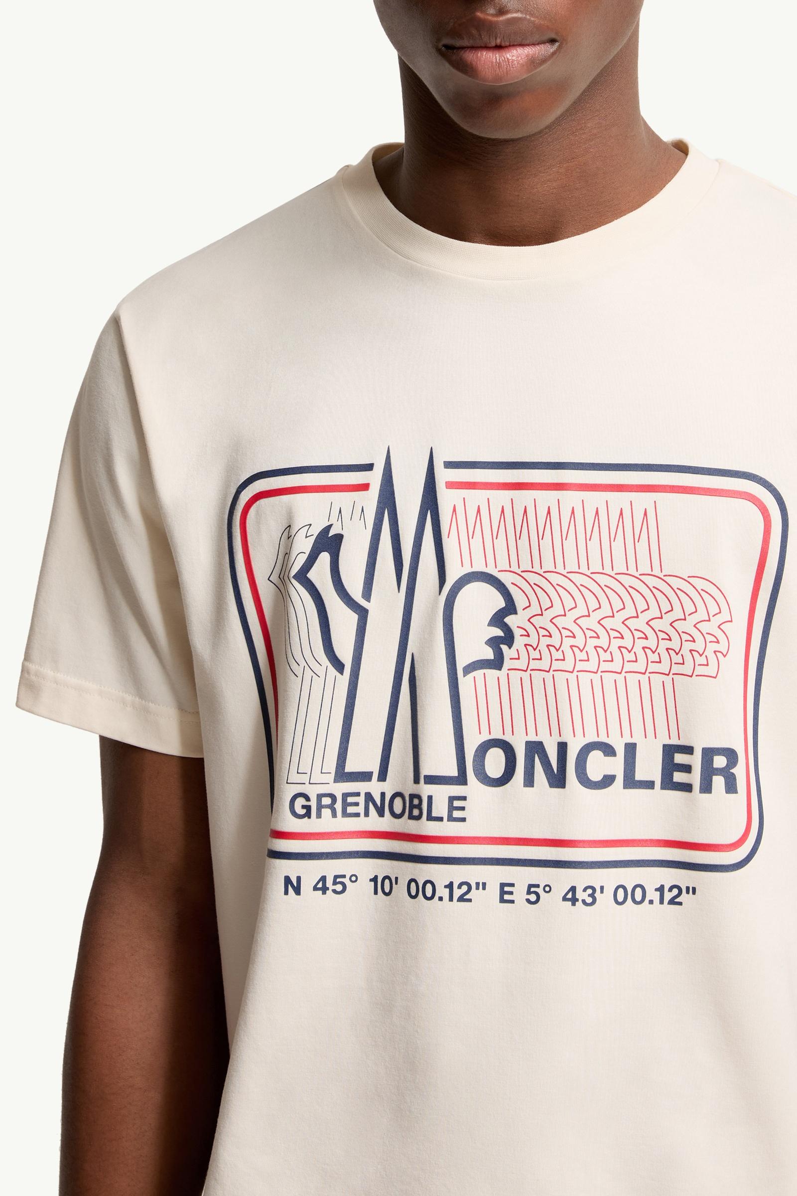 Moncler Logo Cotton Blend T-Shirt White Ivory White Ivory