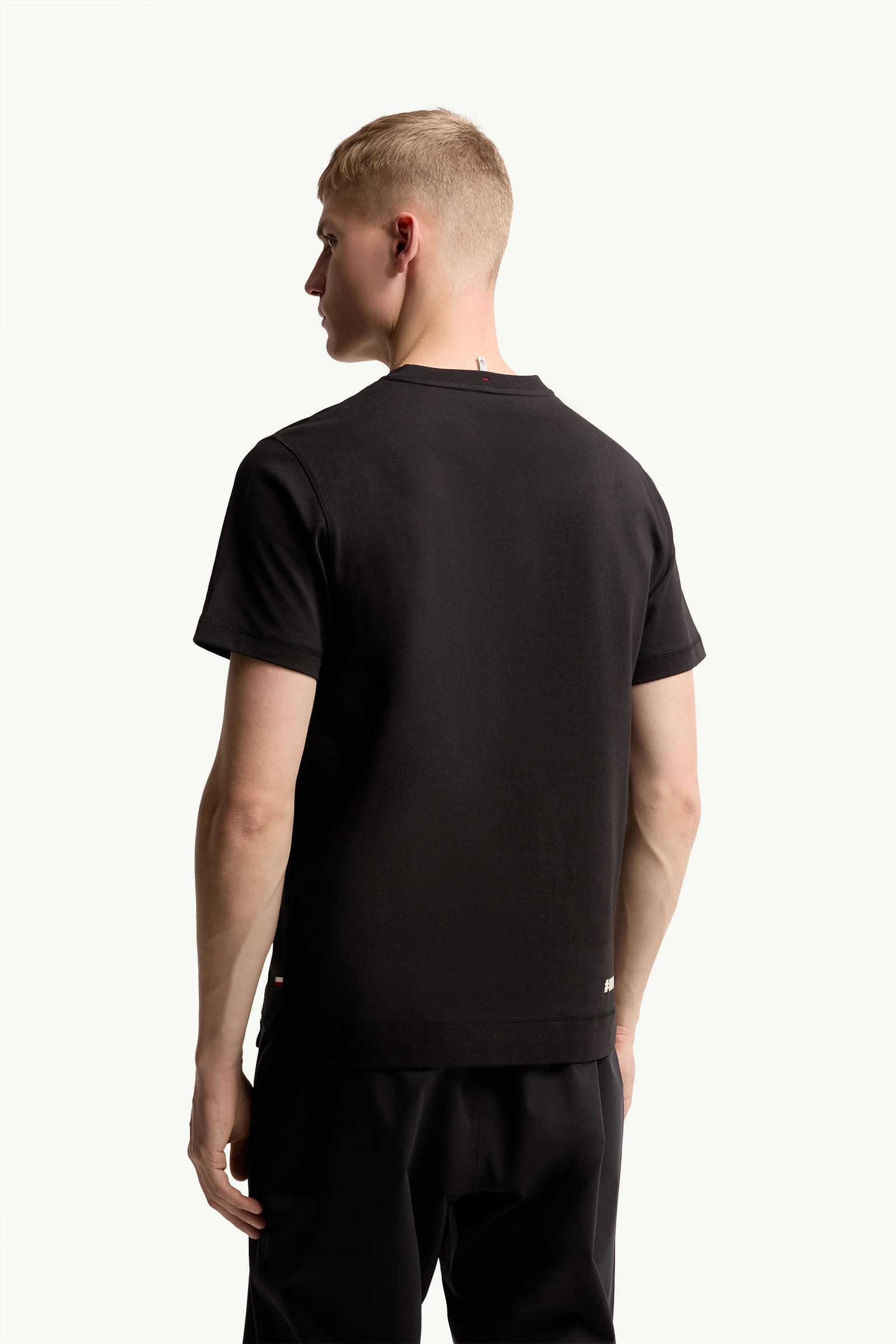 Moncler Logo Cotton T-Shirt Black Black