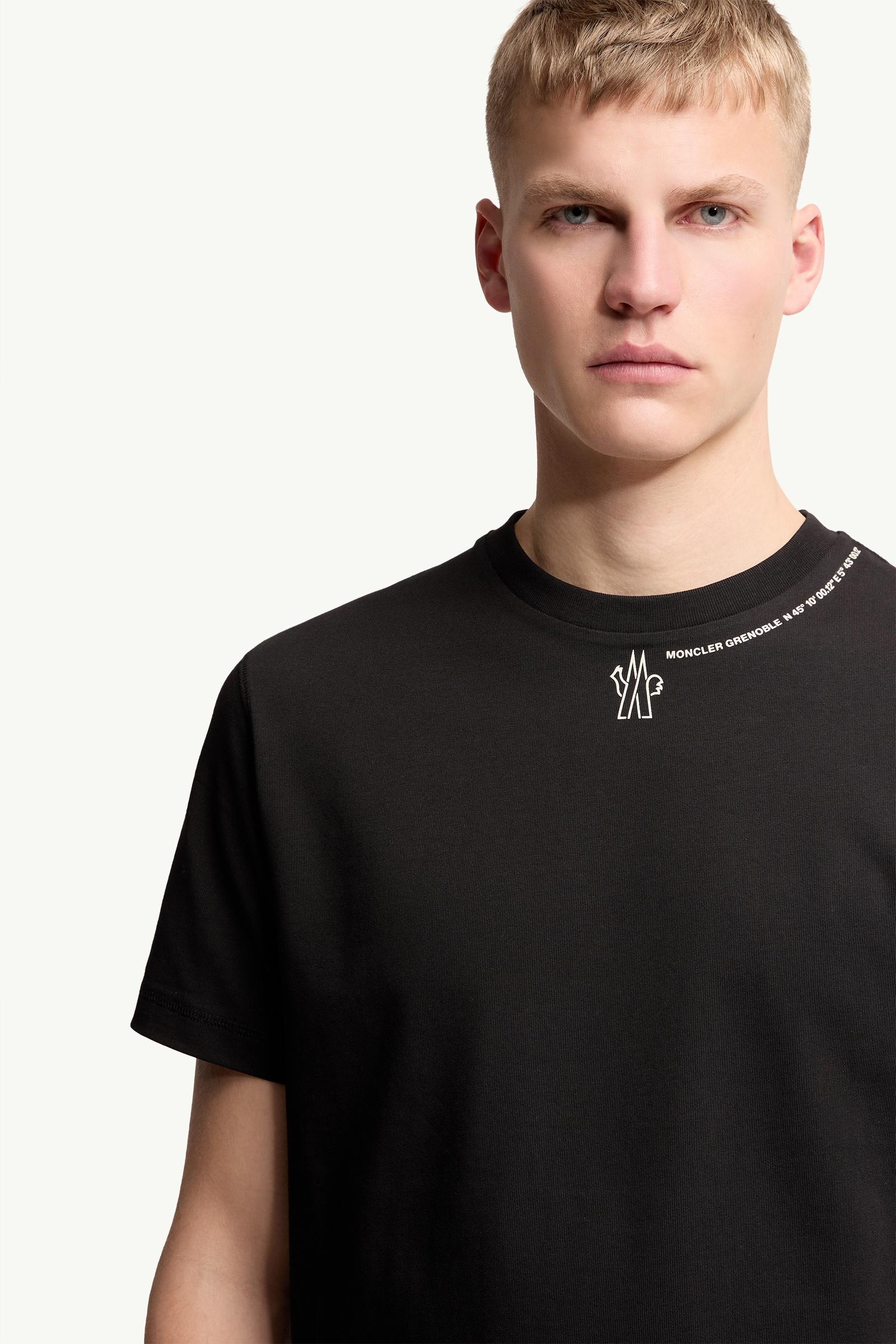 Moncler Logo Cotton T-Shirt Black Black