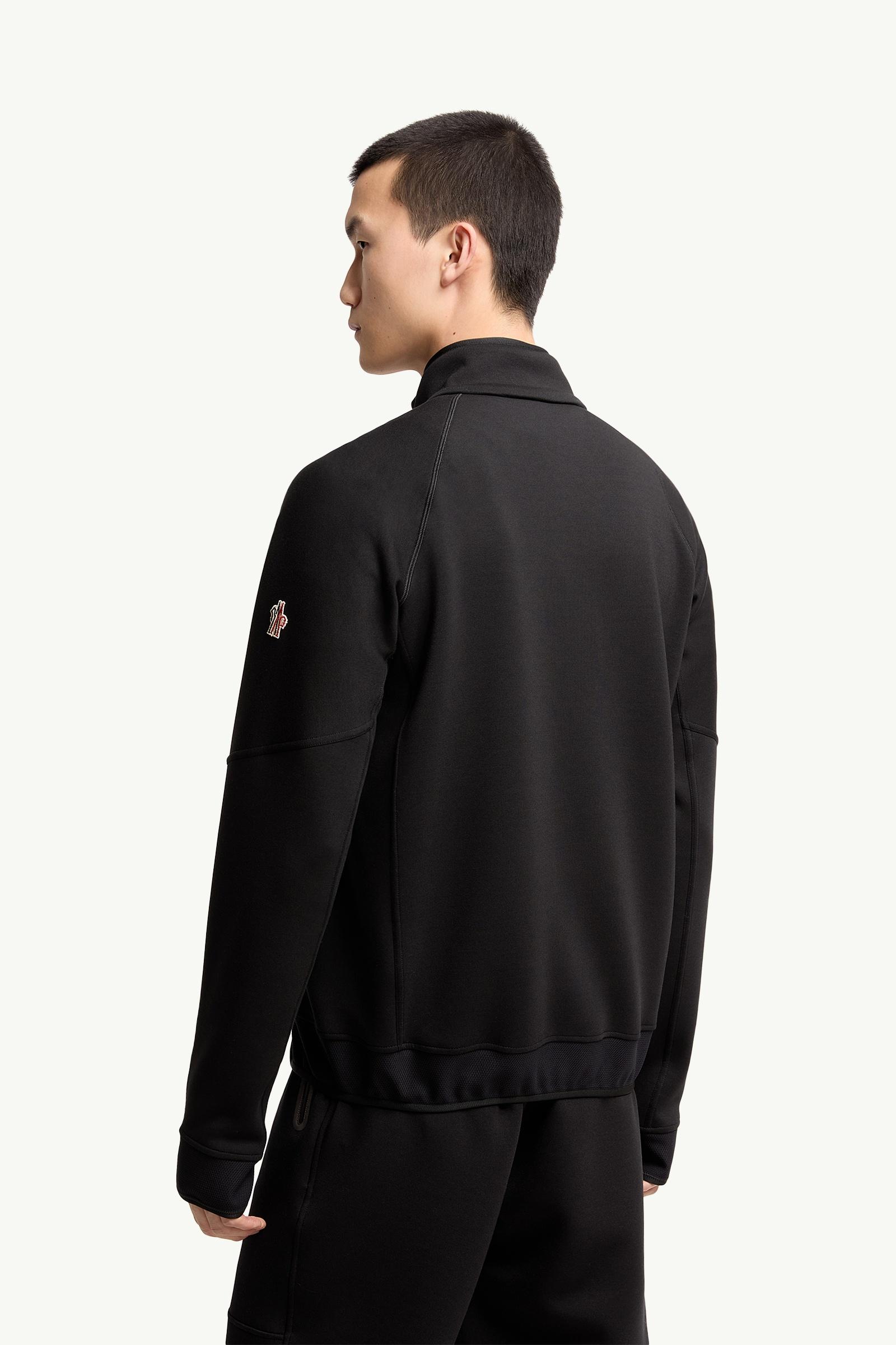 Moncler Logo Zip-Up Sweatshirt Black Black