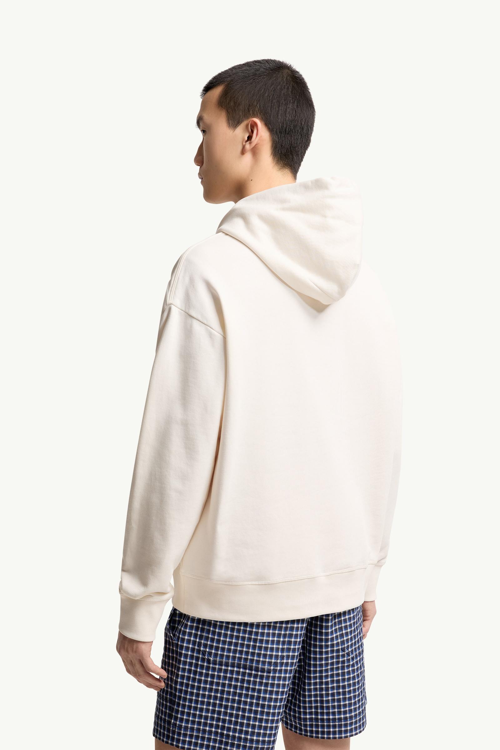 Moncler Logo Cotton Hoodie Ice Grey Ice Grey