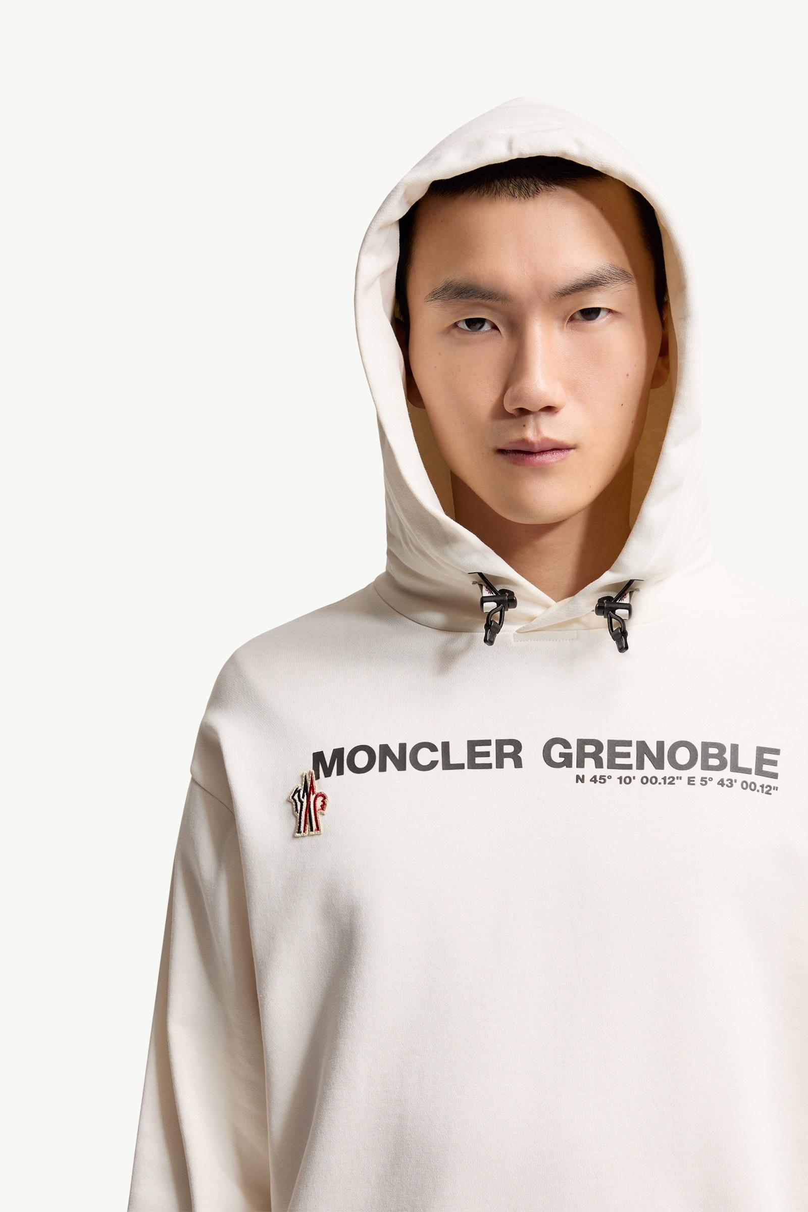 Moncler Logo Cotton Hoodie Ice Grey Ice Grey