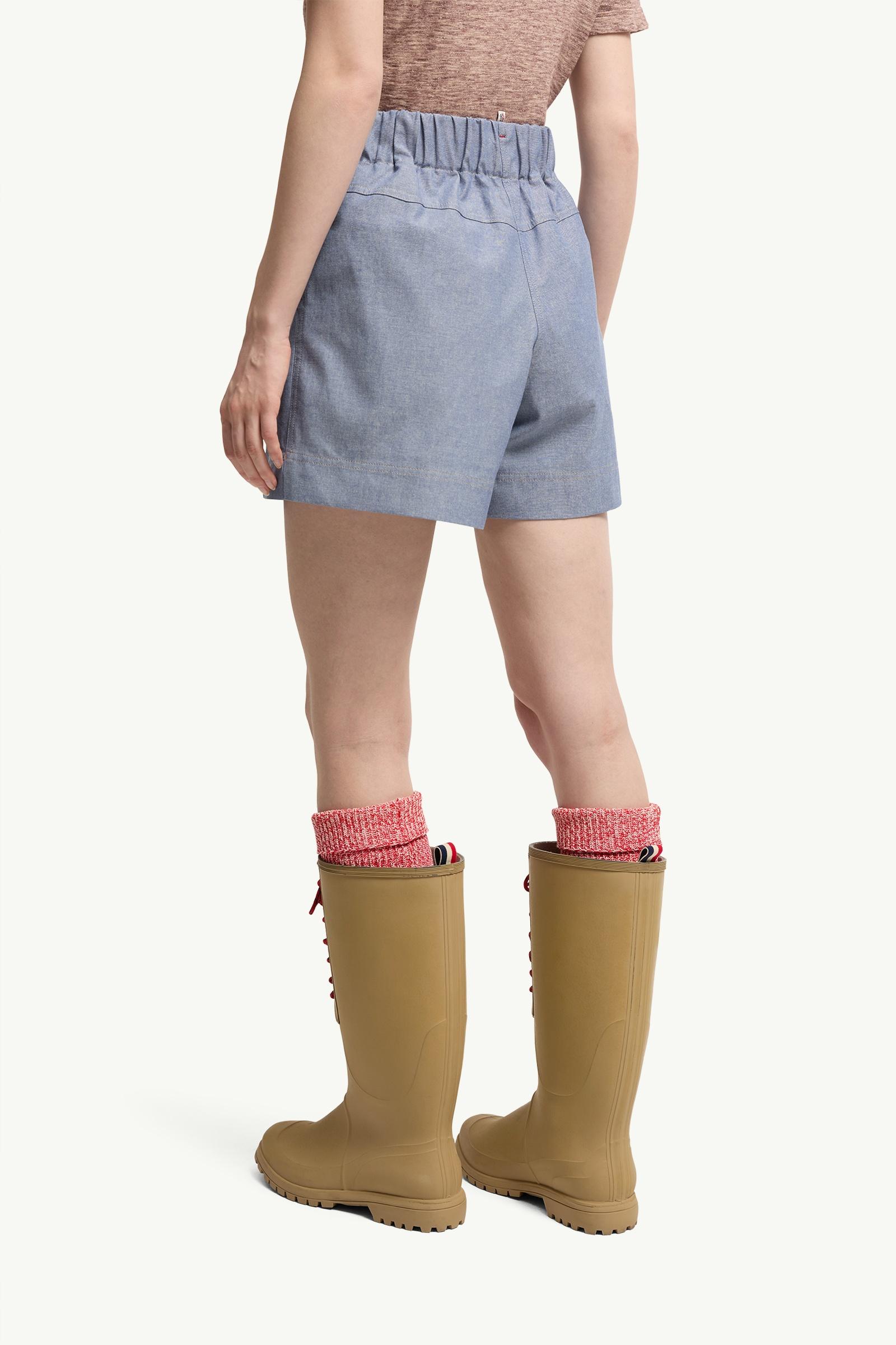 Moncler Chambray Shorts Powder Blue Powder Blue