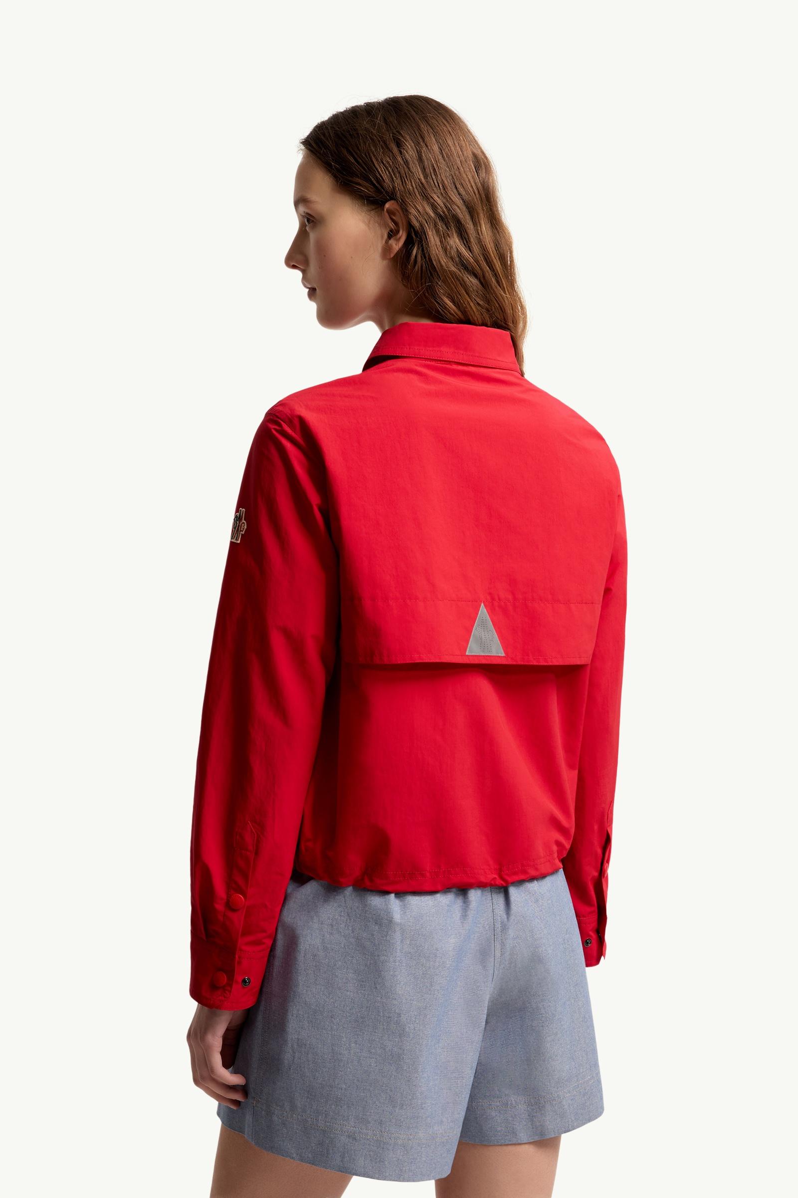 Moncler Technical Froissé Long Sleeve Shirt Red Red