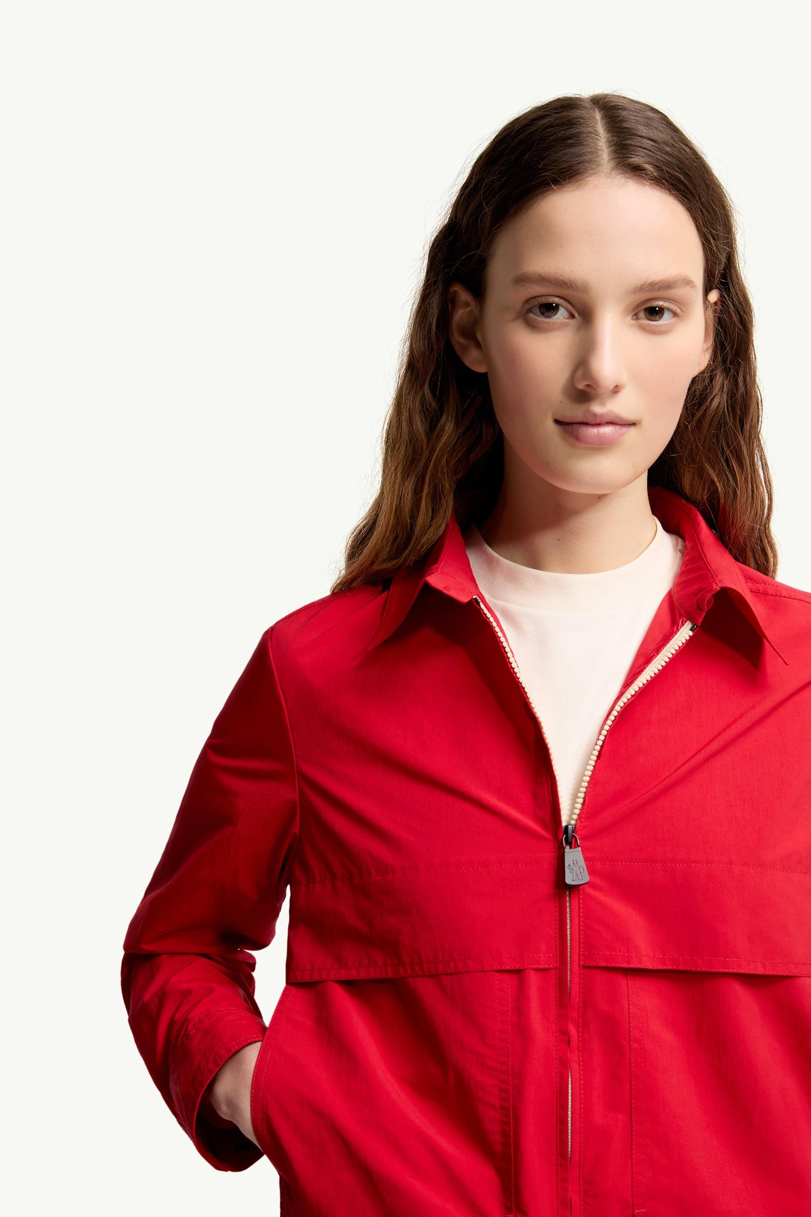 Moncler Technical Froissé Long Sleeve Shirt Red Red