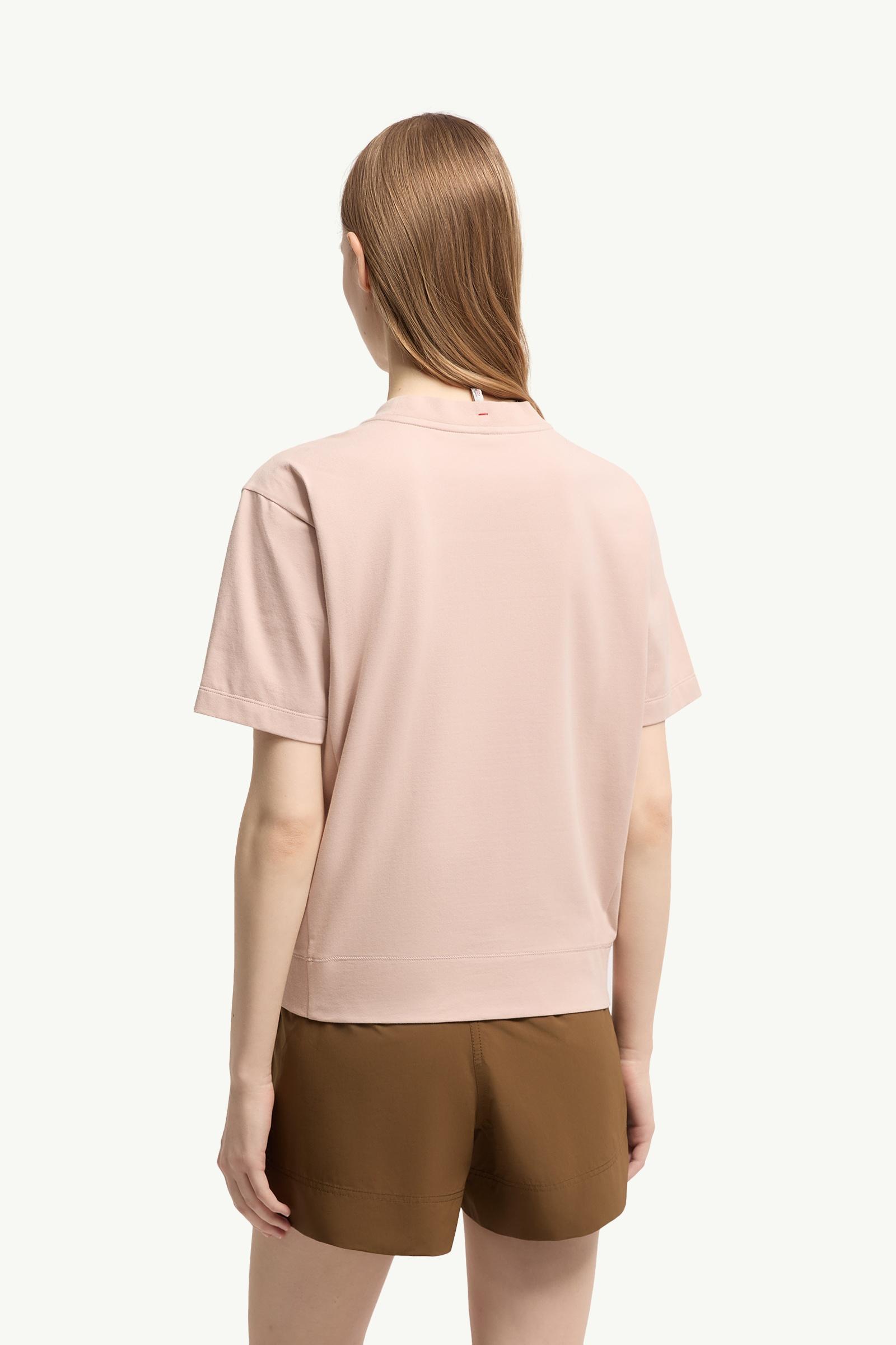 Moncler Logo Patch Cotton Blend T-Shirt (Three Pack) White & Pink & Beige White & Pink & Beige