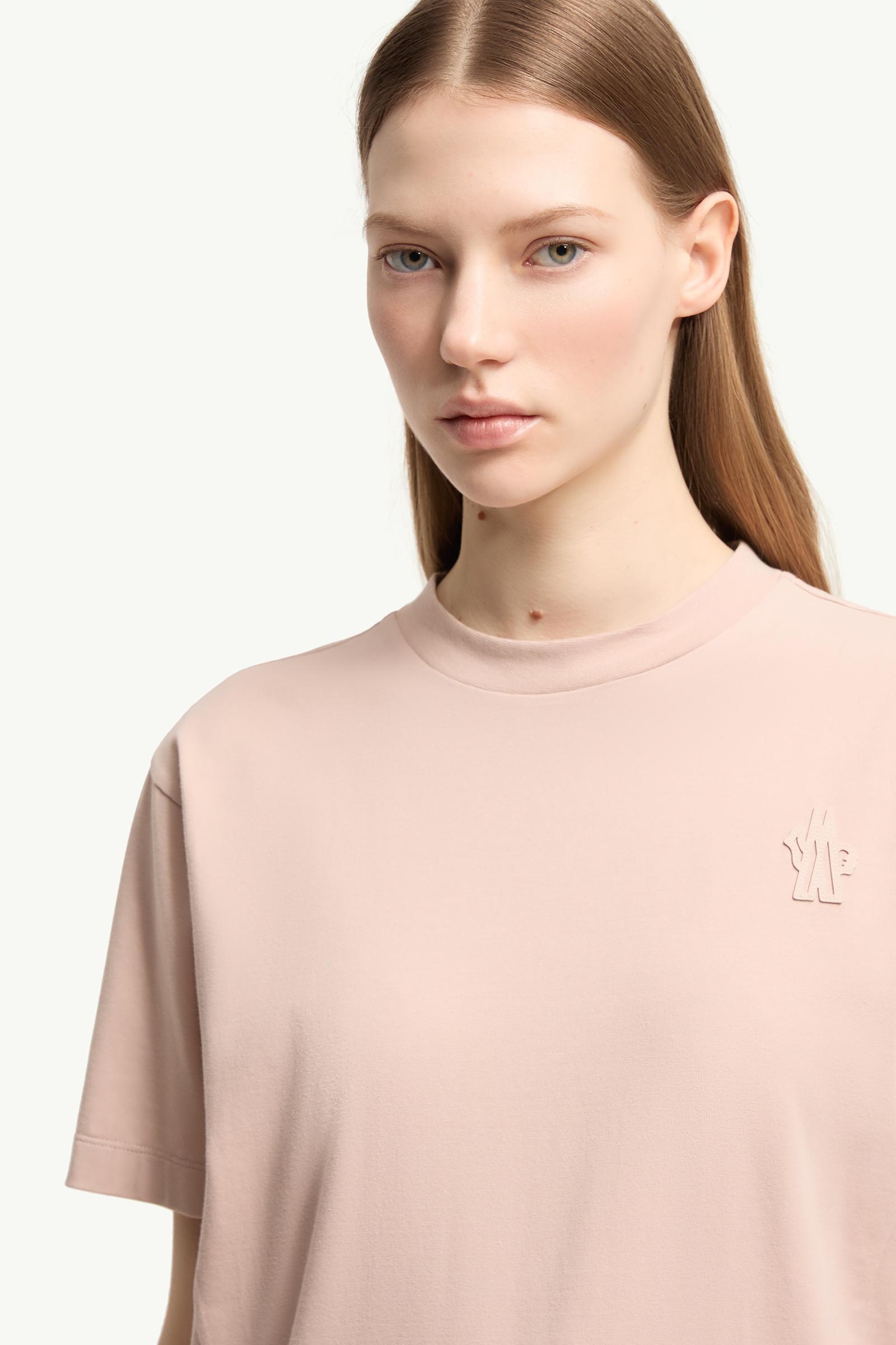Moncler Logo Patch Cotton Blend T-Shirt (Three Pack) White & Pink & Beige White & Pink & Beige