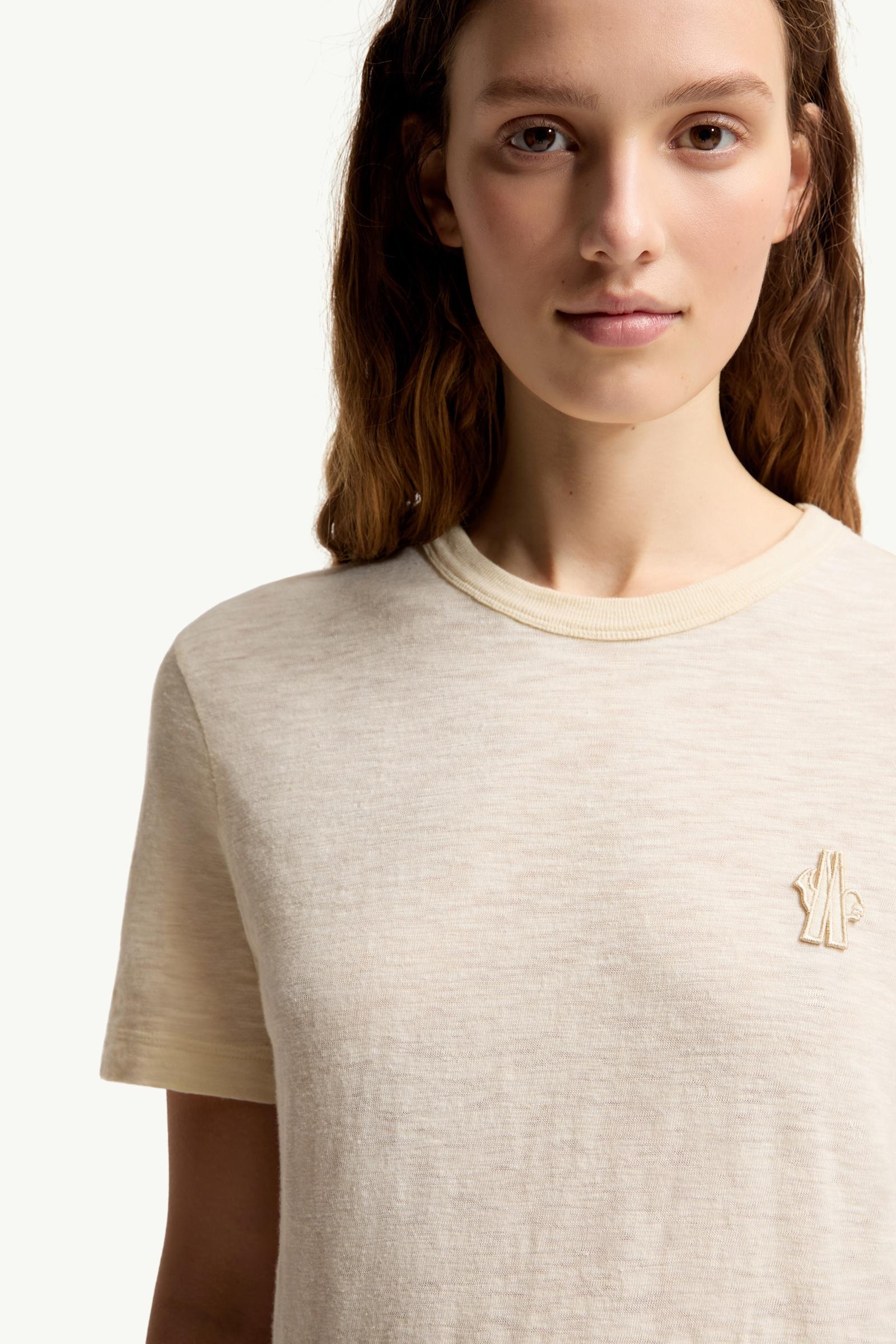 Moncler Logo Patch Cotton T-Shirt White Ivory White Ivory