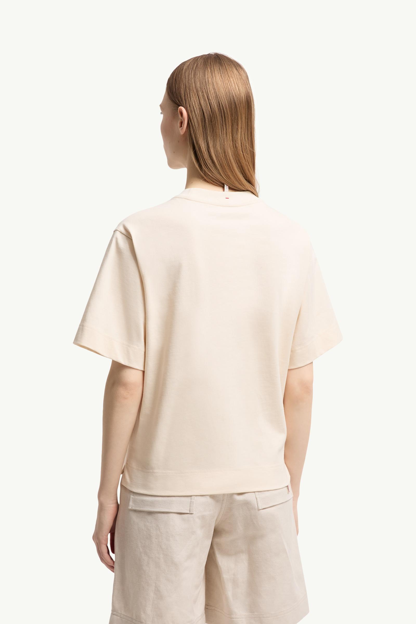 Moncler Landscape Print Cotton T-Shirt White White