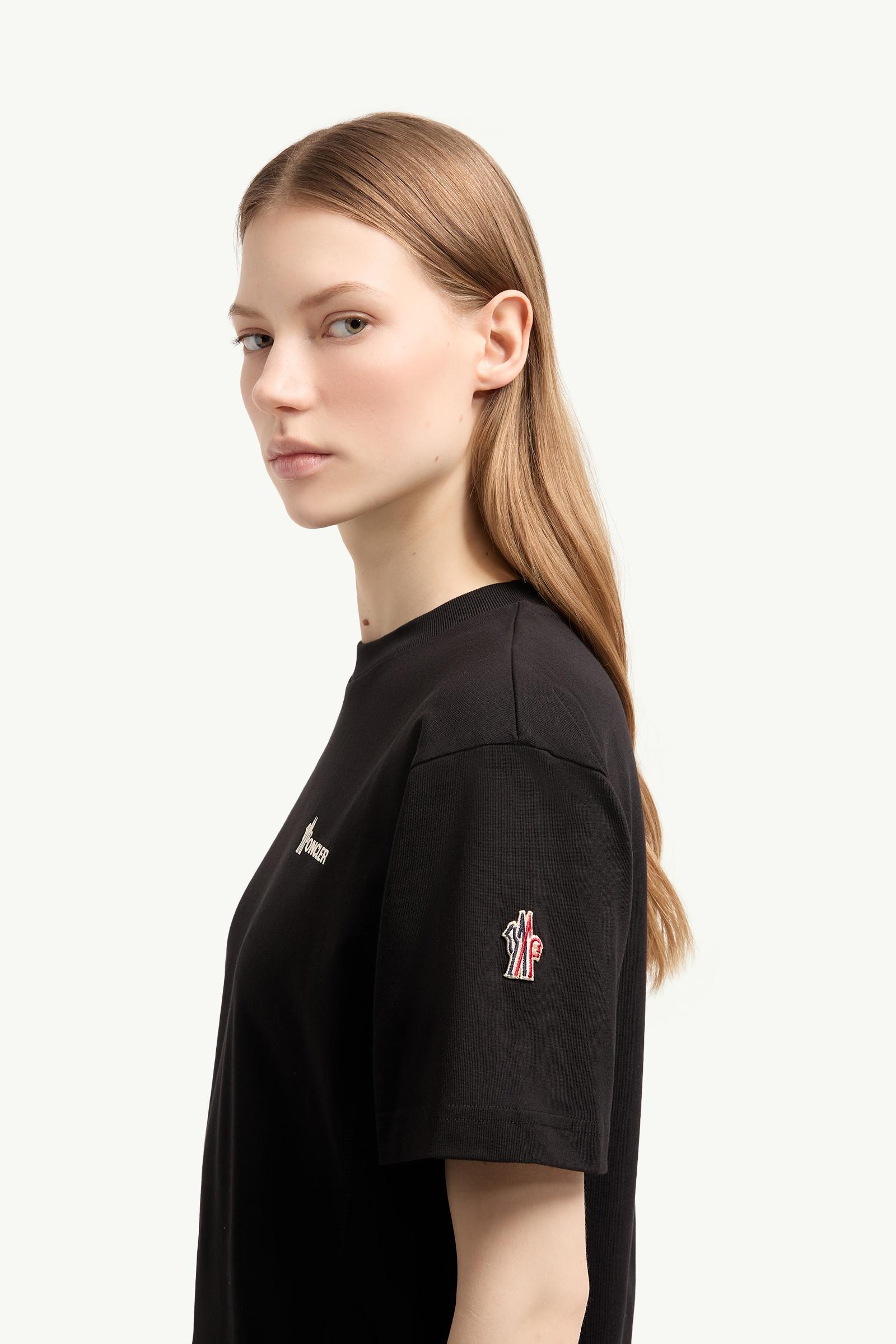 Moncler Logo Cotton T-Shirt Black Black
