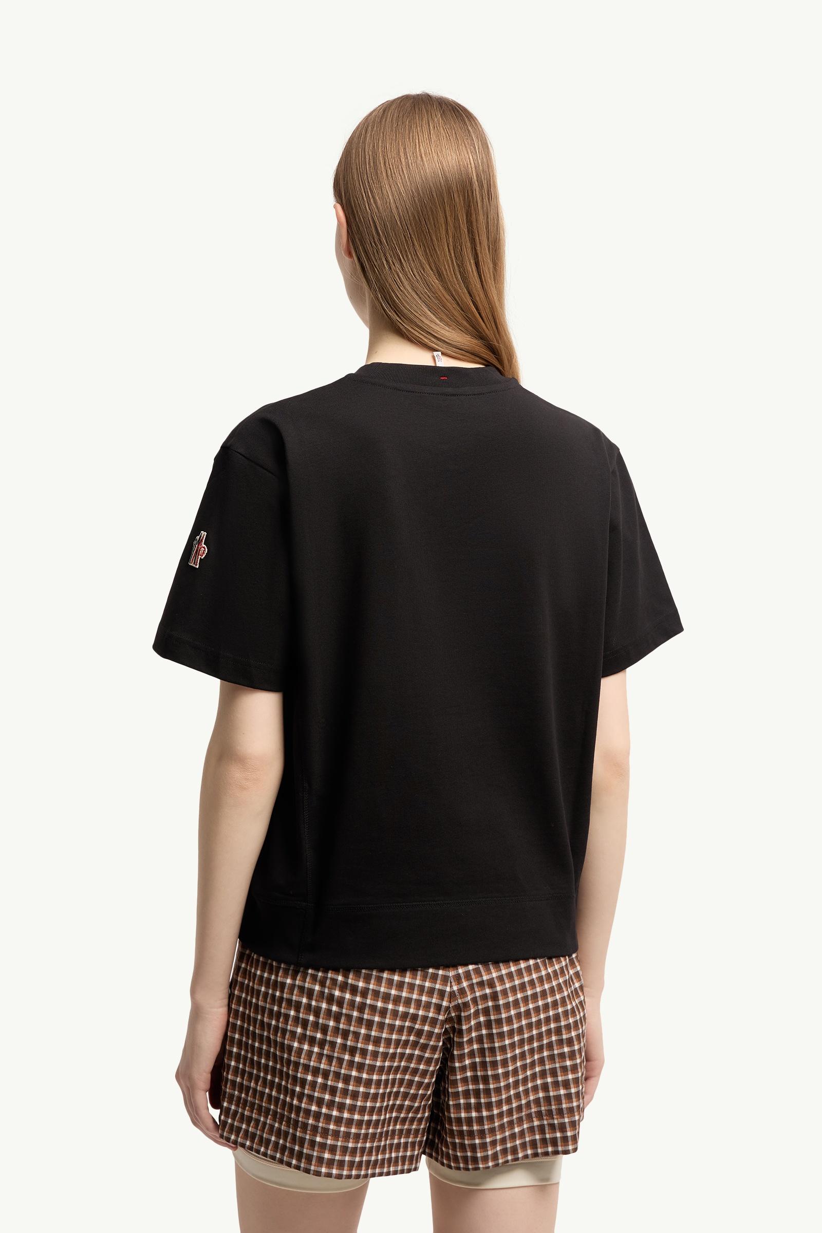 Moncler Logo Cotton T-Shirt Black Black