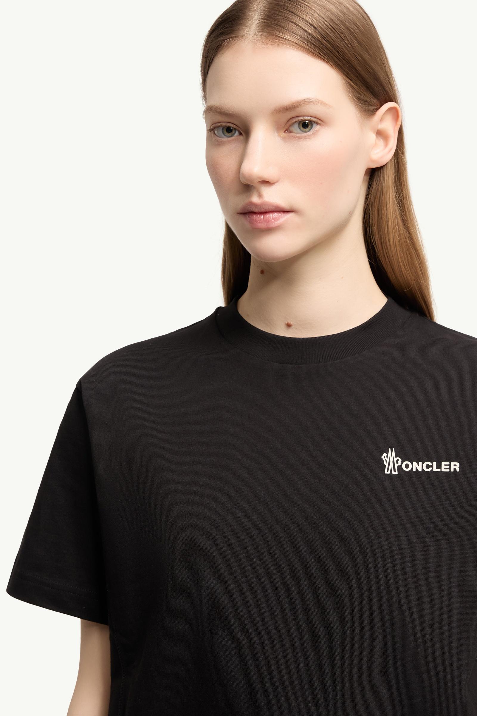 Moncler Logo Cotton T-Shirt Black Black