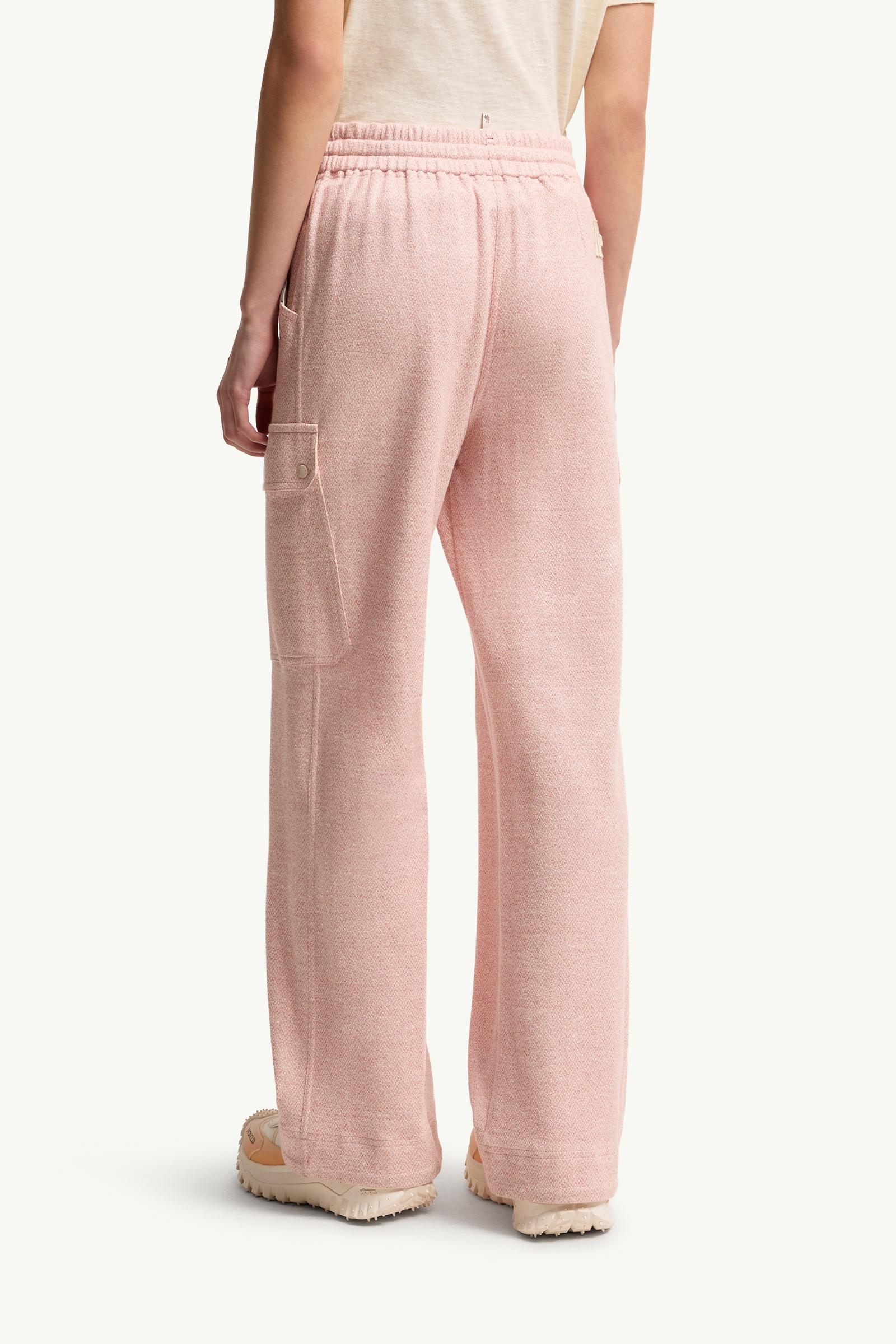 Moncler Linen & Cotton Blend Sweatpants Pink Pink