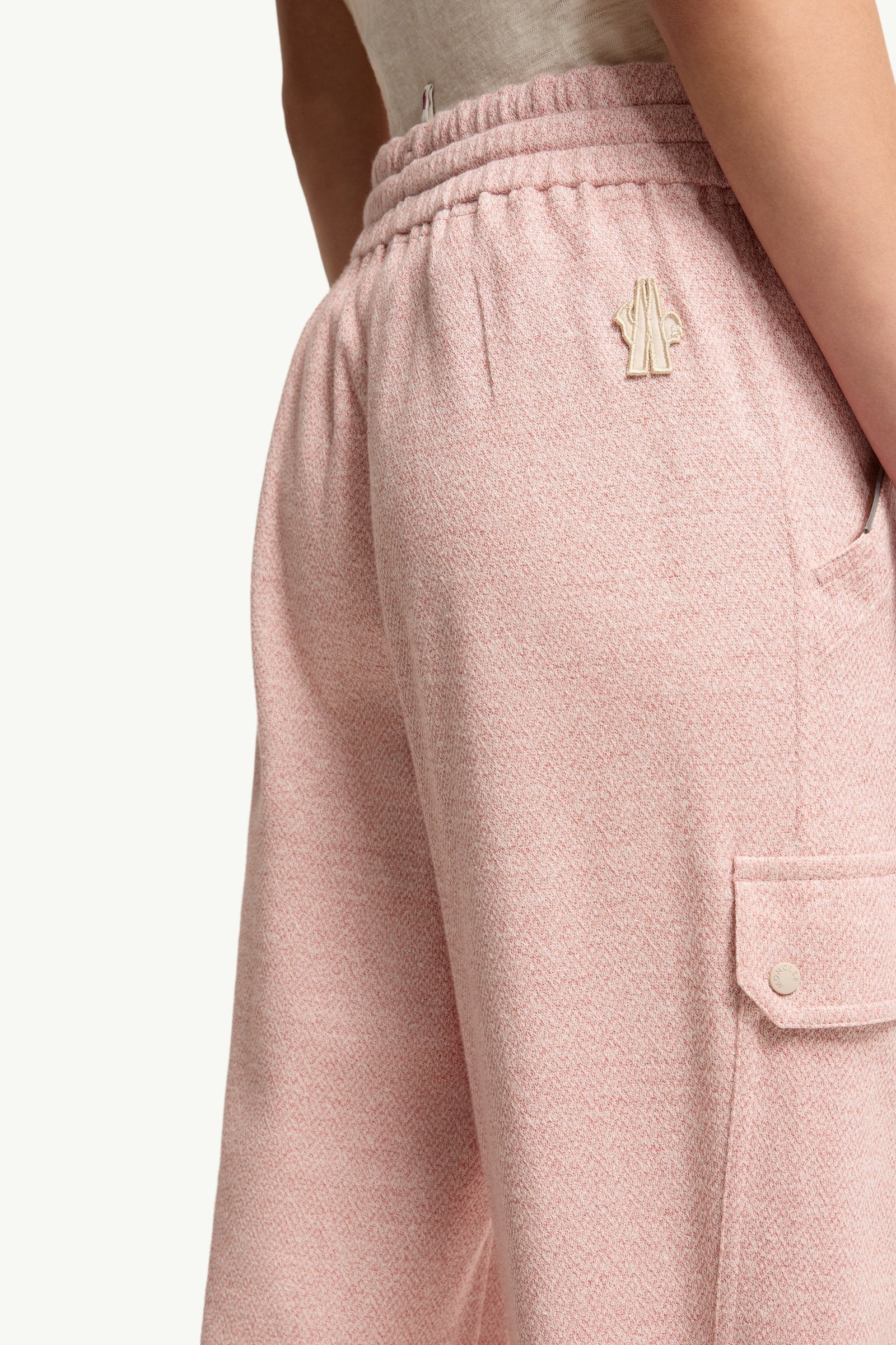 Moncler Linen & Cotton Blend Sweatpants Pink Pink