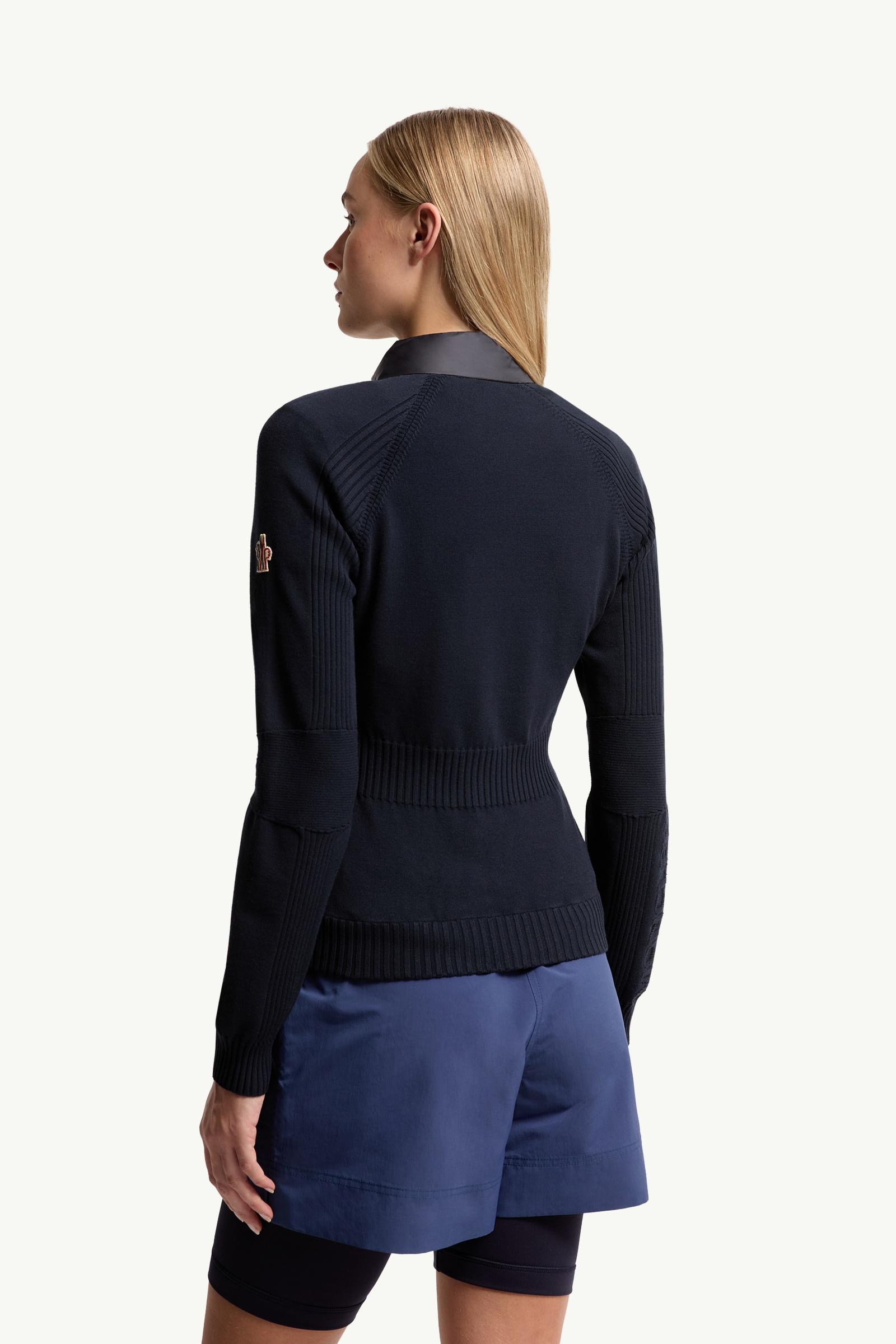 Moncler Padded Zip-Up Cardigan Navy Blue Navy Blue