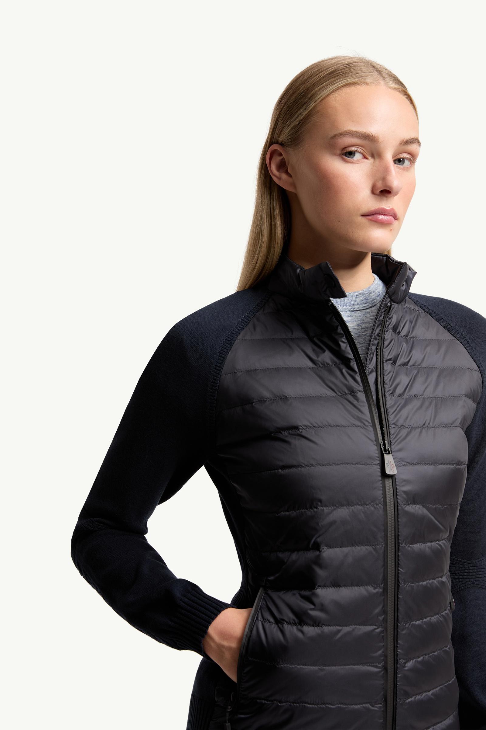 Moncler Padded Zip-Up Cardigan Navy Blue Navy Blue