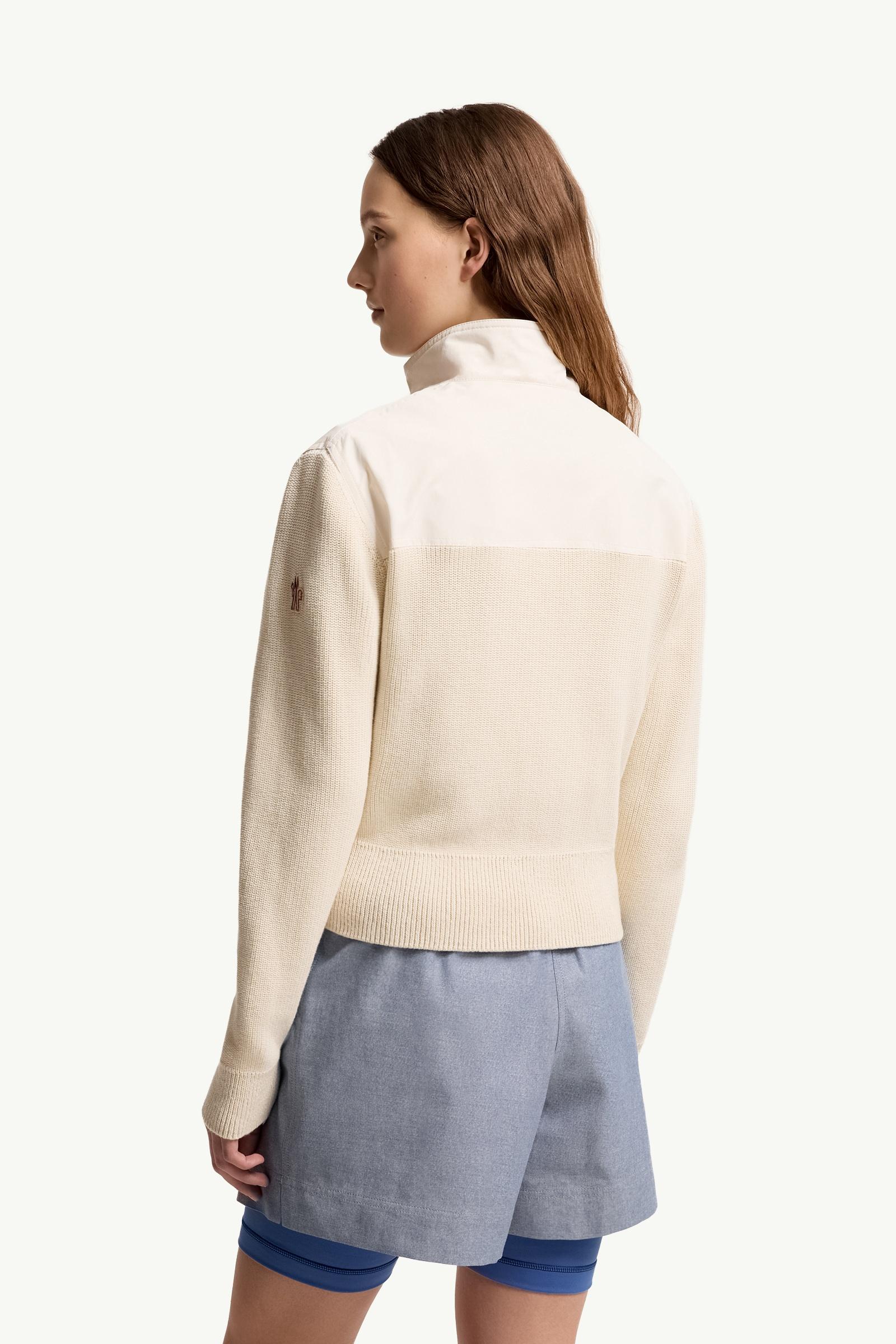 Moncler Padded Zip-Up Cotton Cardigan White Ivory White Ivory