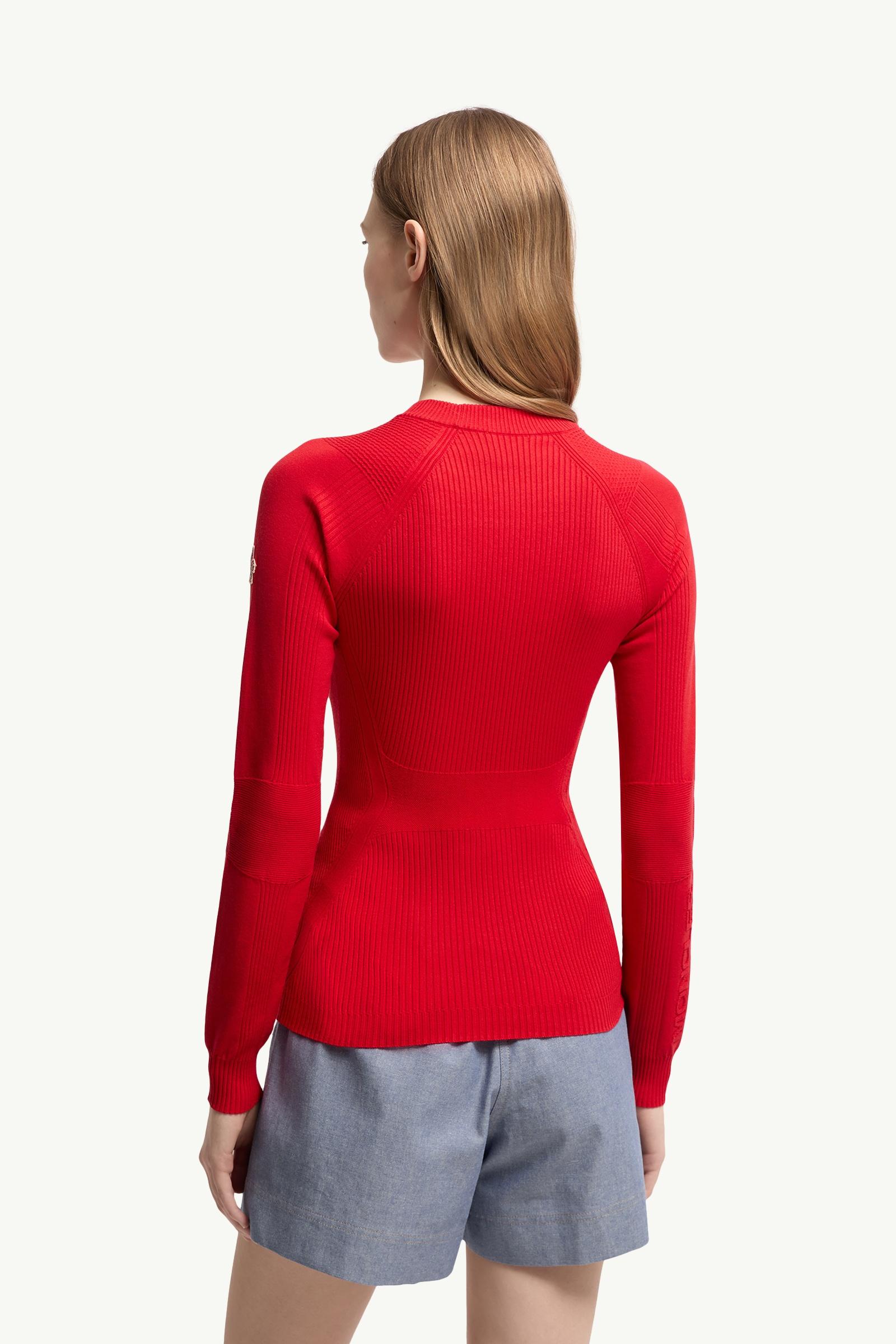 Moncler Crêpe Viscose Blend Sweater Red Red
