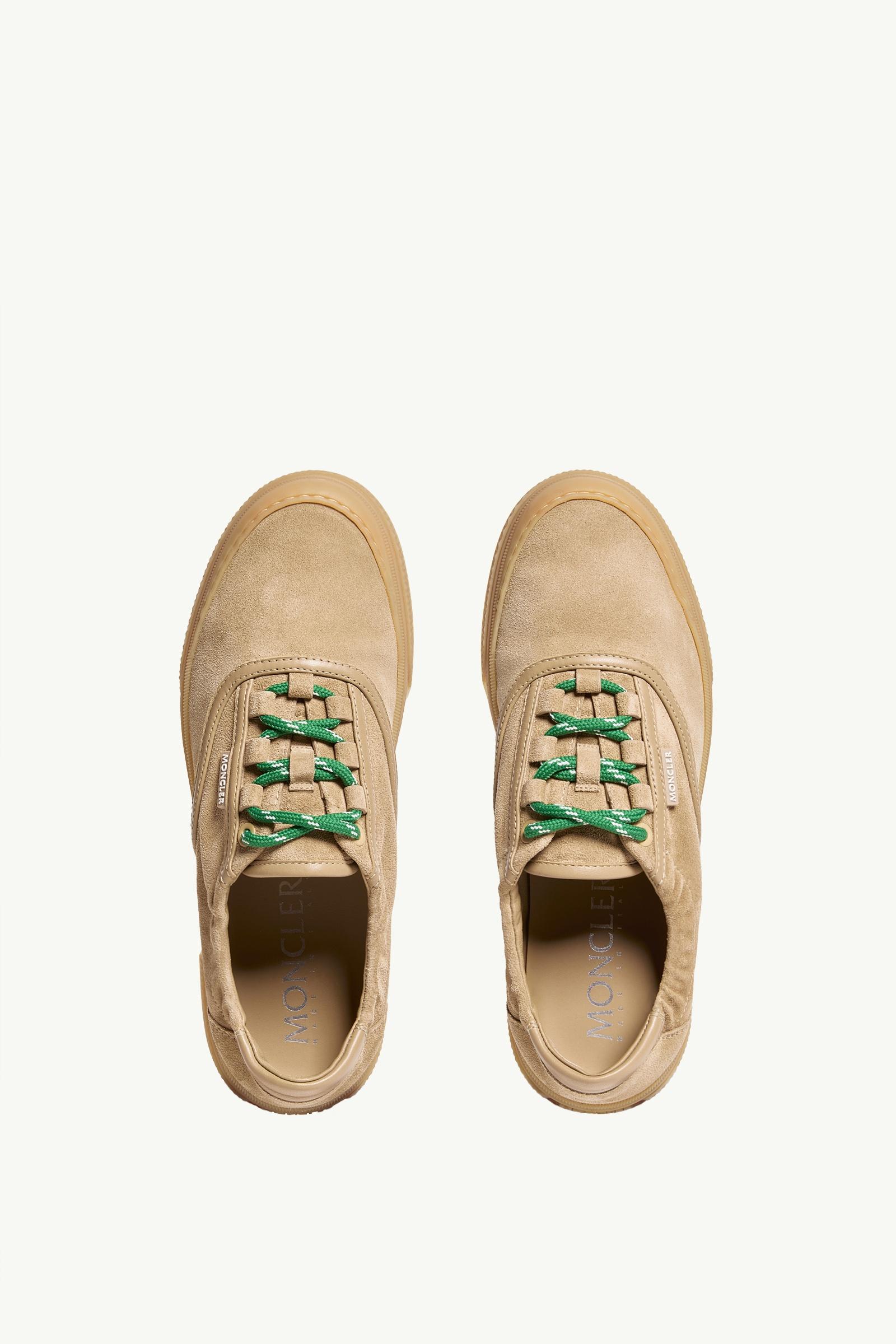 Moncler Vera Leisure Suede Sneakers Beige