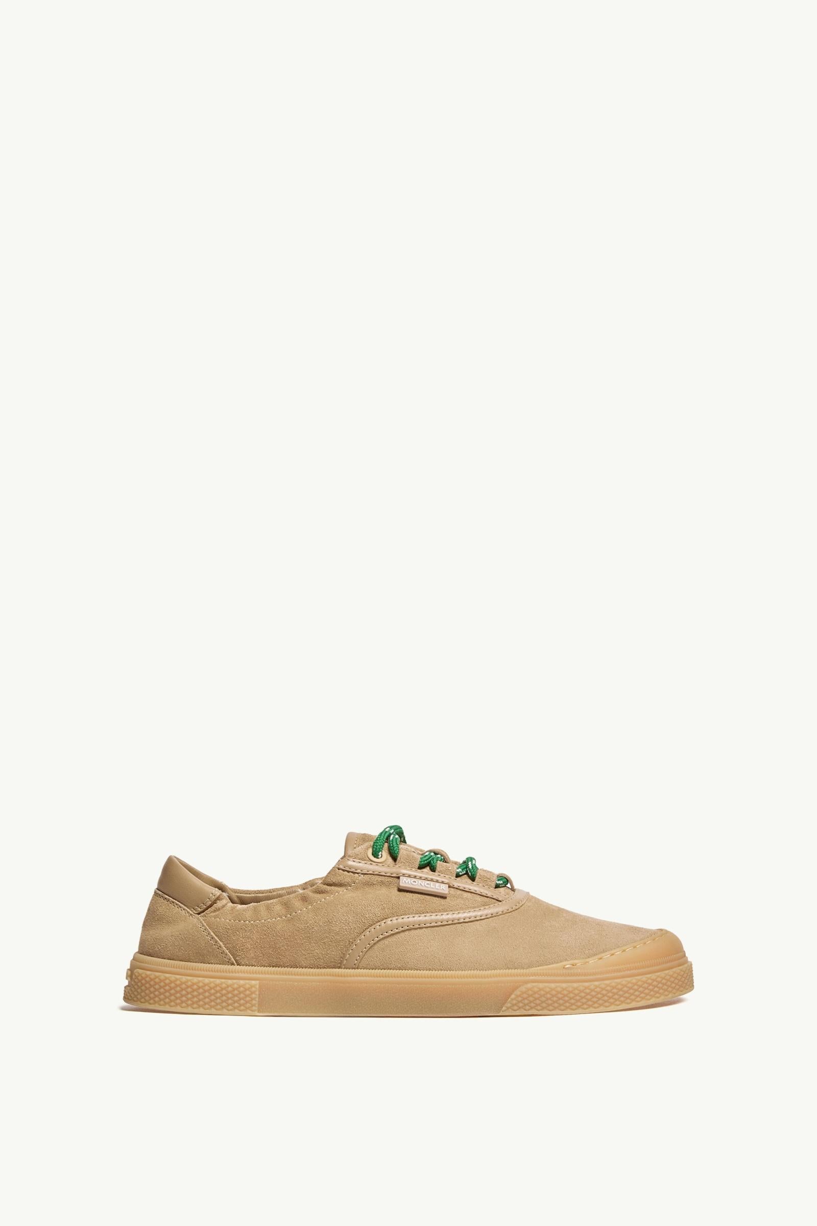 Moncler Vera Leisure Suede Sneakers Beige