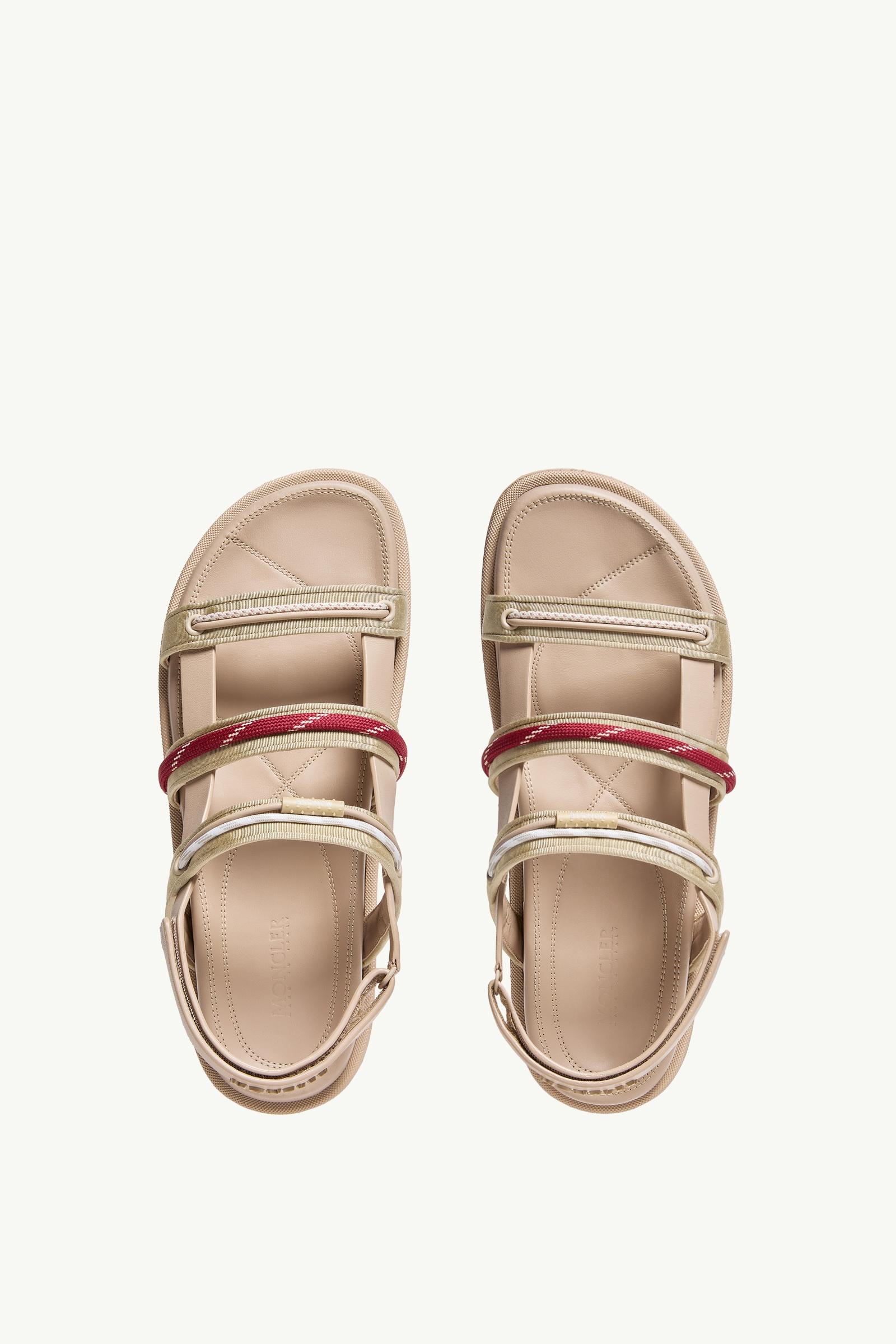 Moncler Vera Isla Leather Sandals Light Beige