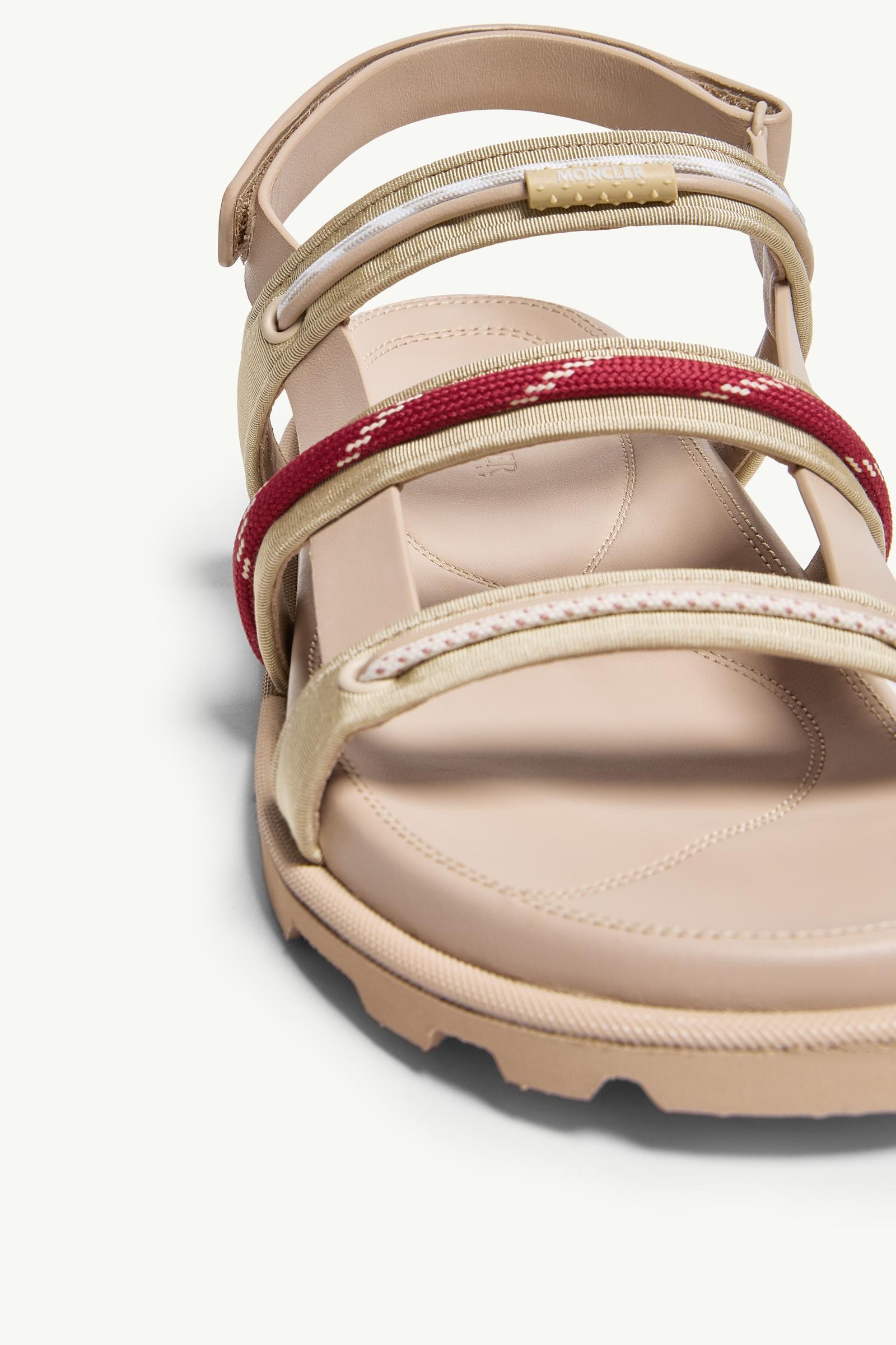 Moncler Vera Isla Leather Sandals Light Beige