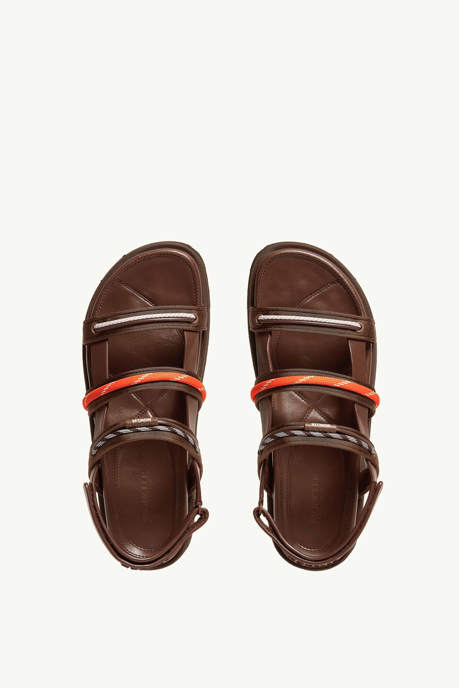 Moncler Vera Isla Leather Sandals Brown