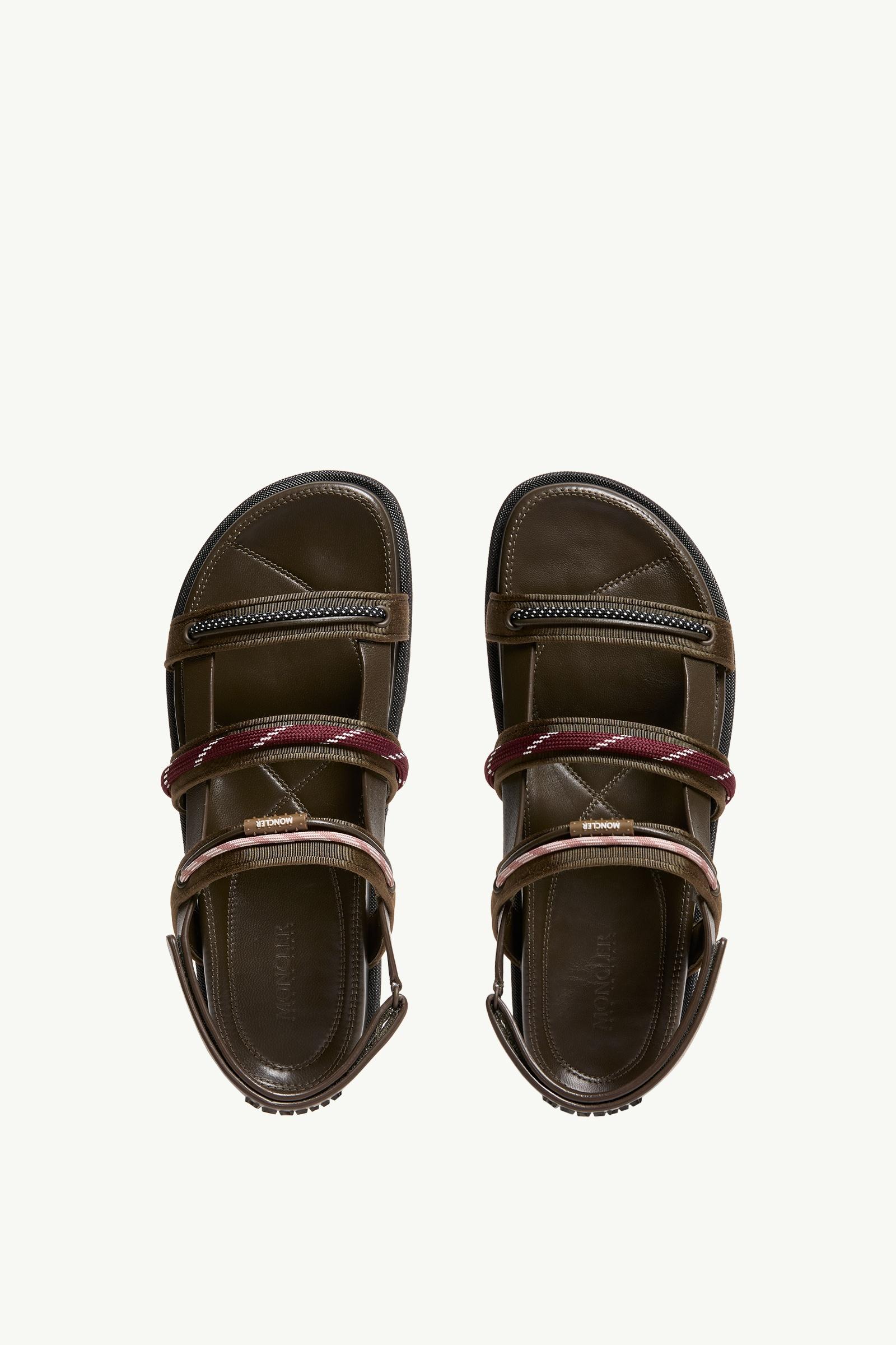 Moncler Vera Isla Leather Sandals Khaki