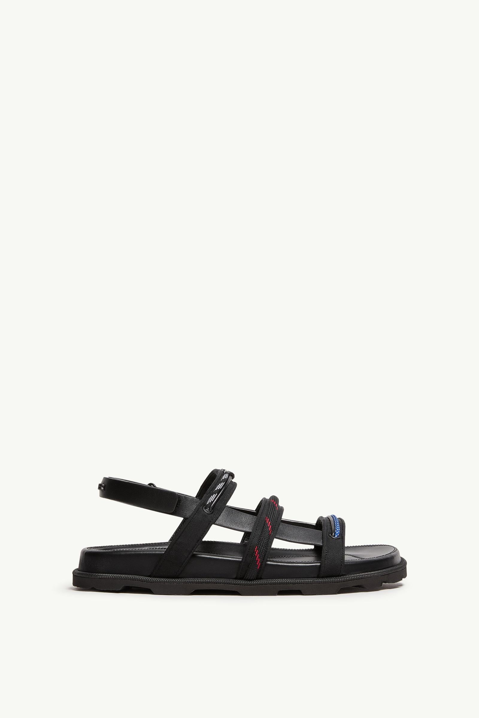 Moncler Vera Isla Leather Sandals Black