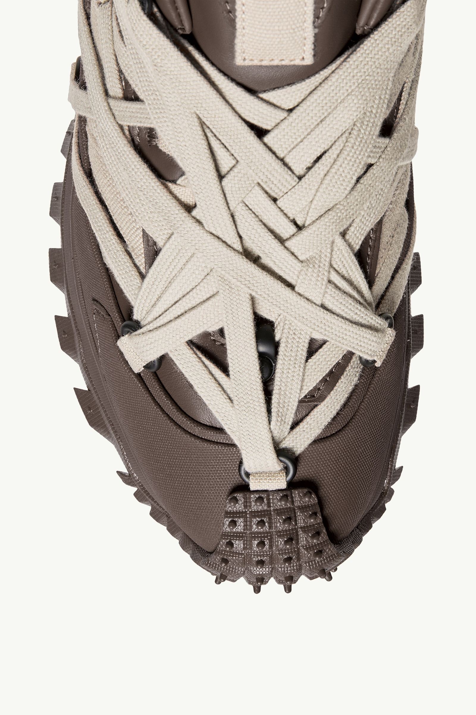 Moncler Moncler + Rick Owens Trailgrip Megalace Leather Sneakers Brown