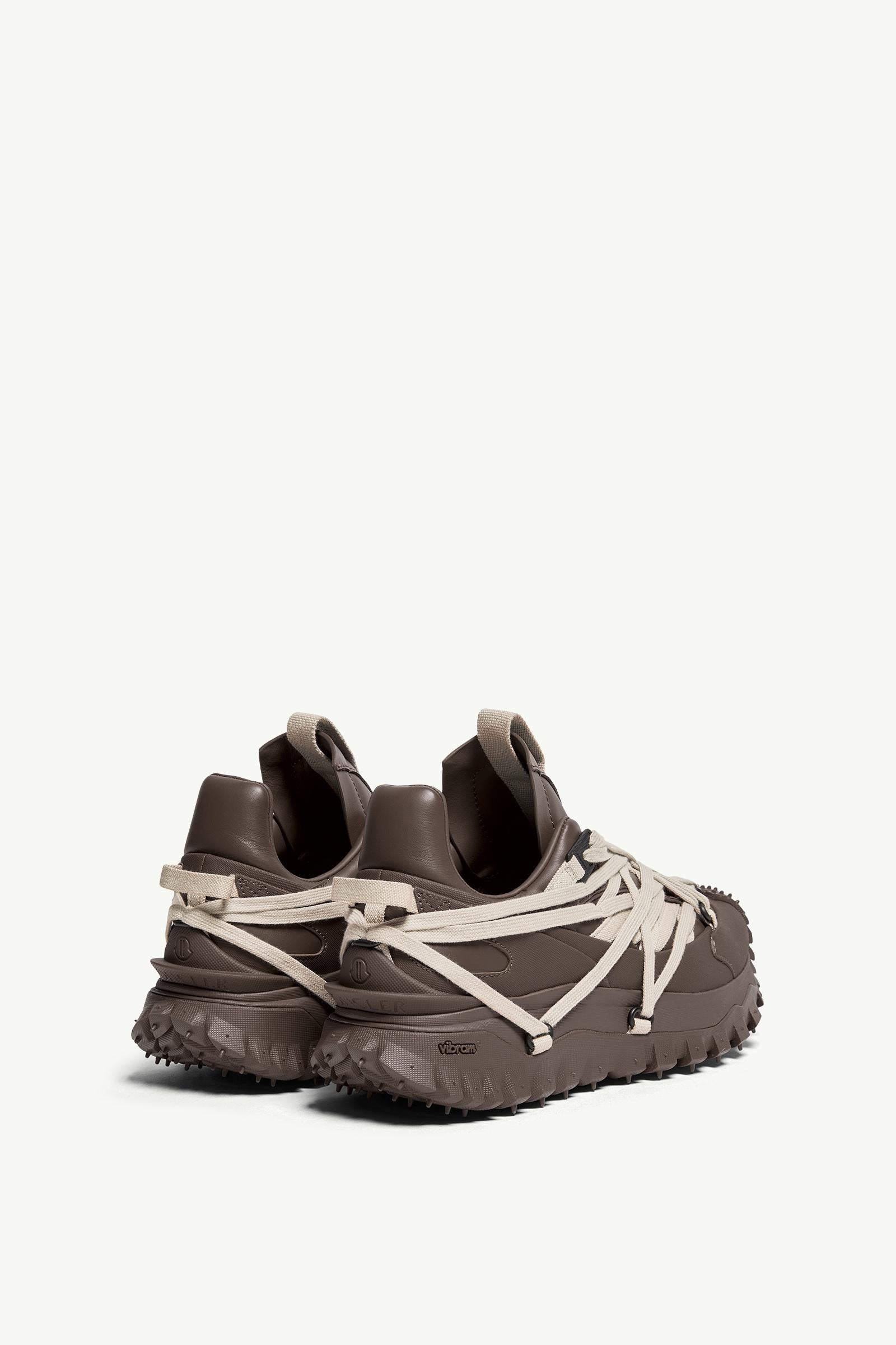 Moncler Moncler + Rick Owens Trailgrip Megalace Leather Sneakers Brown