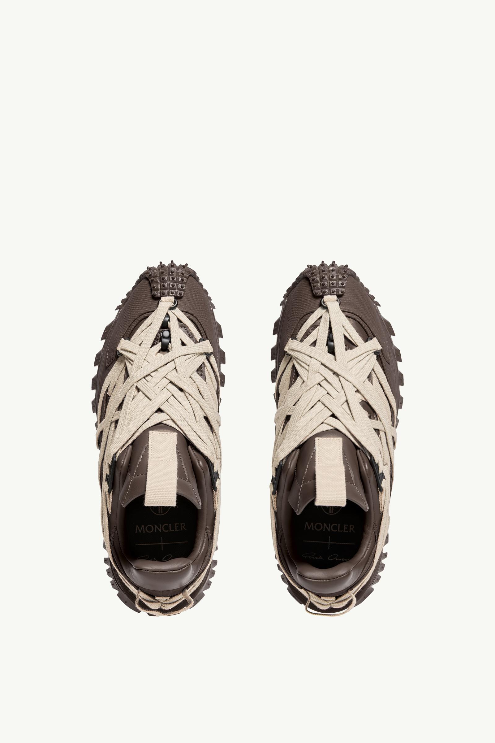 Moncler Moncler + Rick Owens Trailgrip Megalace Leather Sneakers Brown