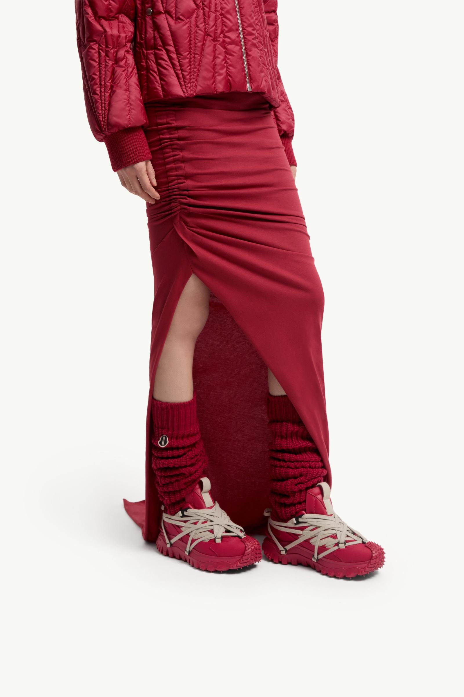 Moncler Moncler + Rick Owens Trailgrip Megalace Leather Sneakers Berry Red