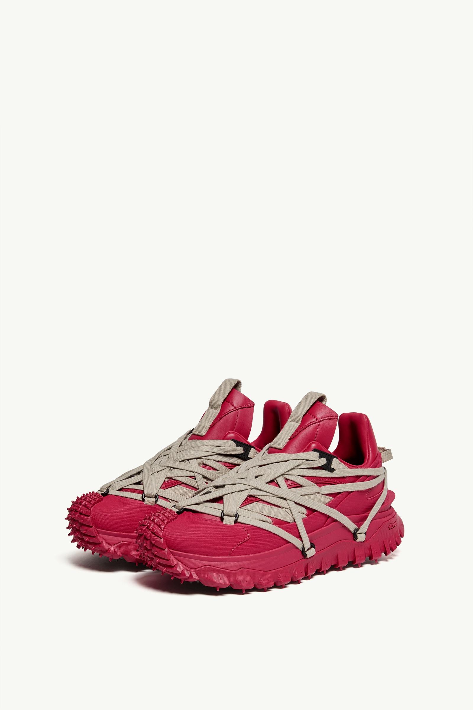 Moncler Moncler + Rick Owens Trailgrip Megalace Leather Sneakers Berry Red