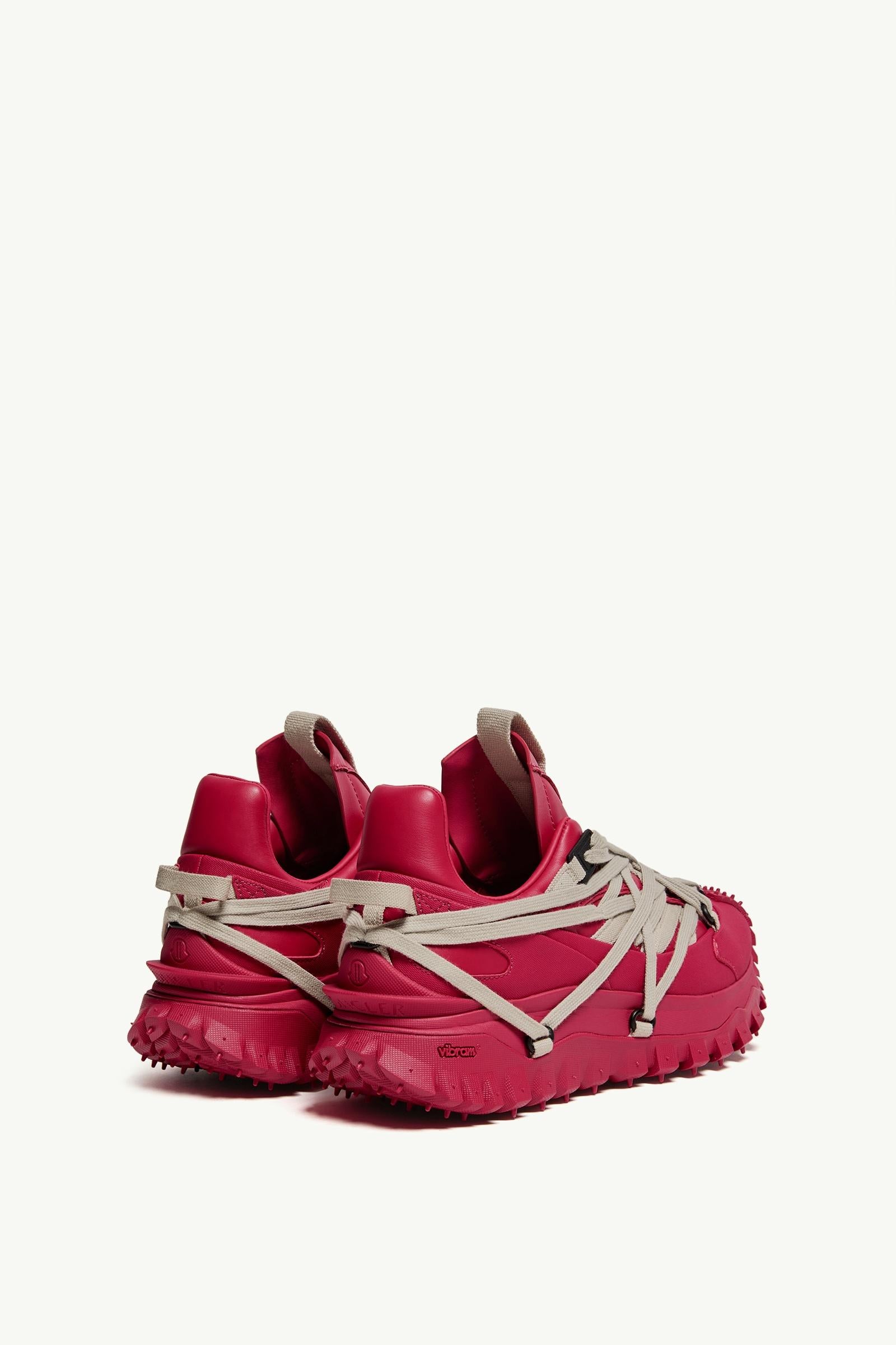 Moncler Moncler + Rick Owens Trailgrip Megalace Leather Sneakers Berry Red