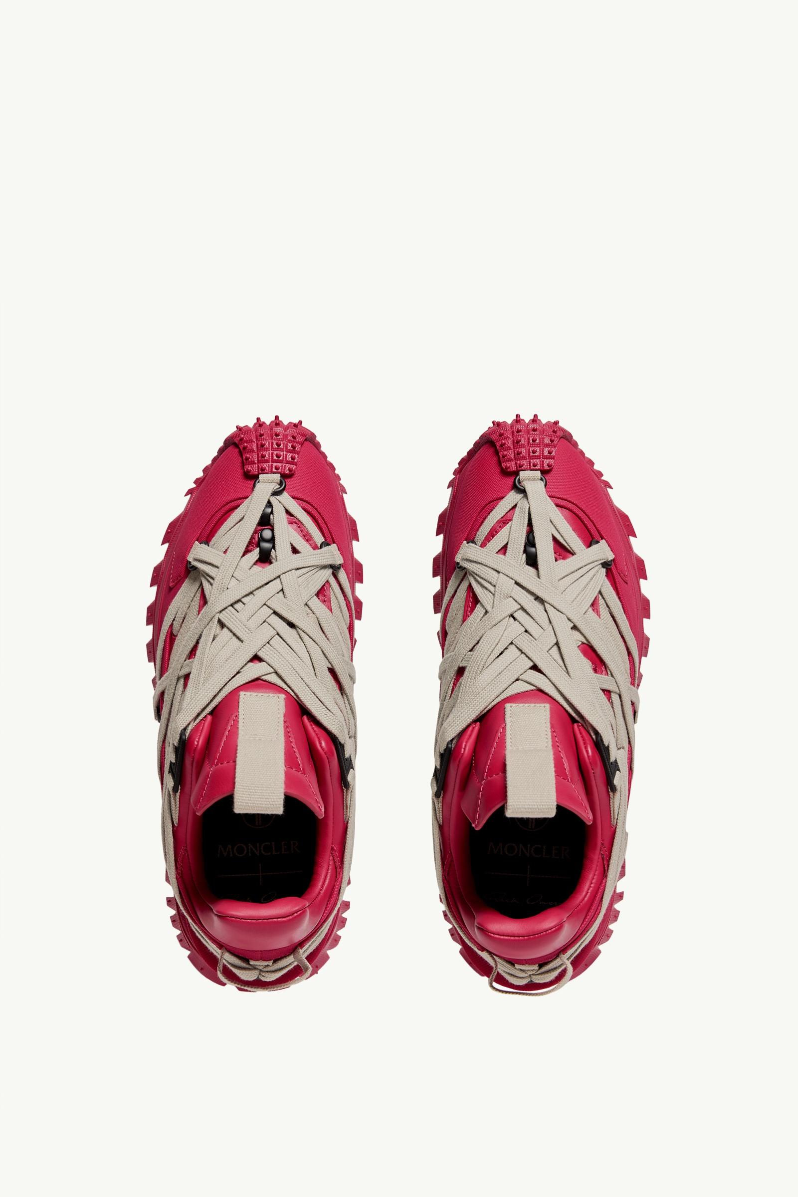 Moncler Moncler + Rick Owens Trailgrip Megalace Leather Sneakers Berry Red