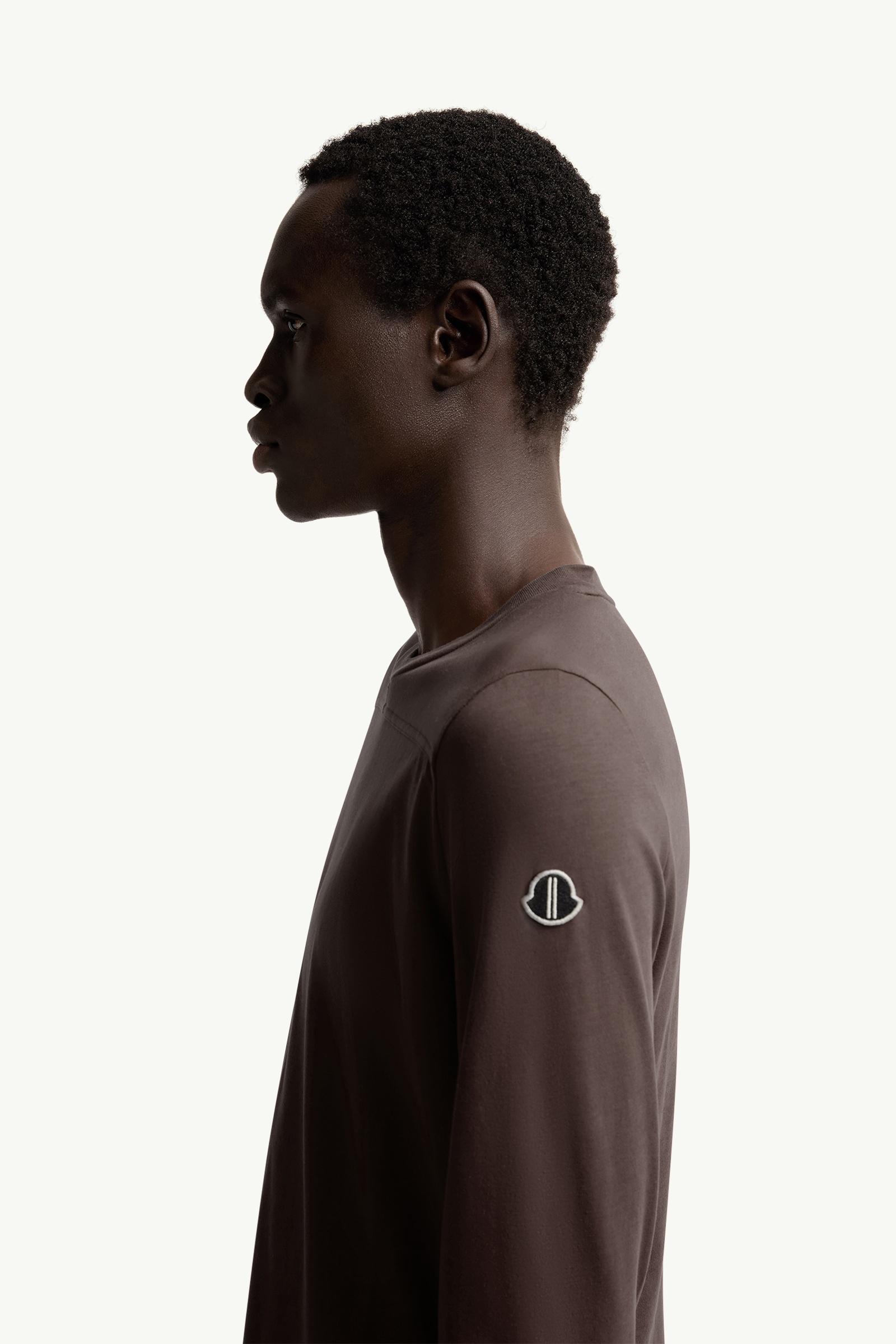 Moncler Moncler + Rick Owens Girder Long Sleeve Cotton T-Shirt Brown Brown