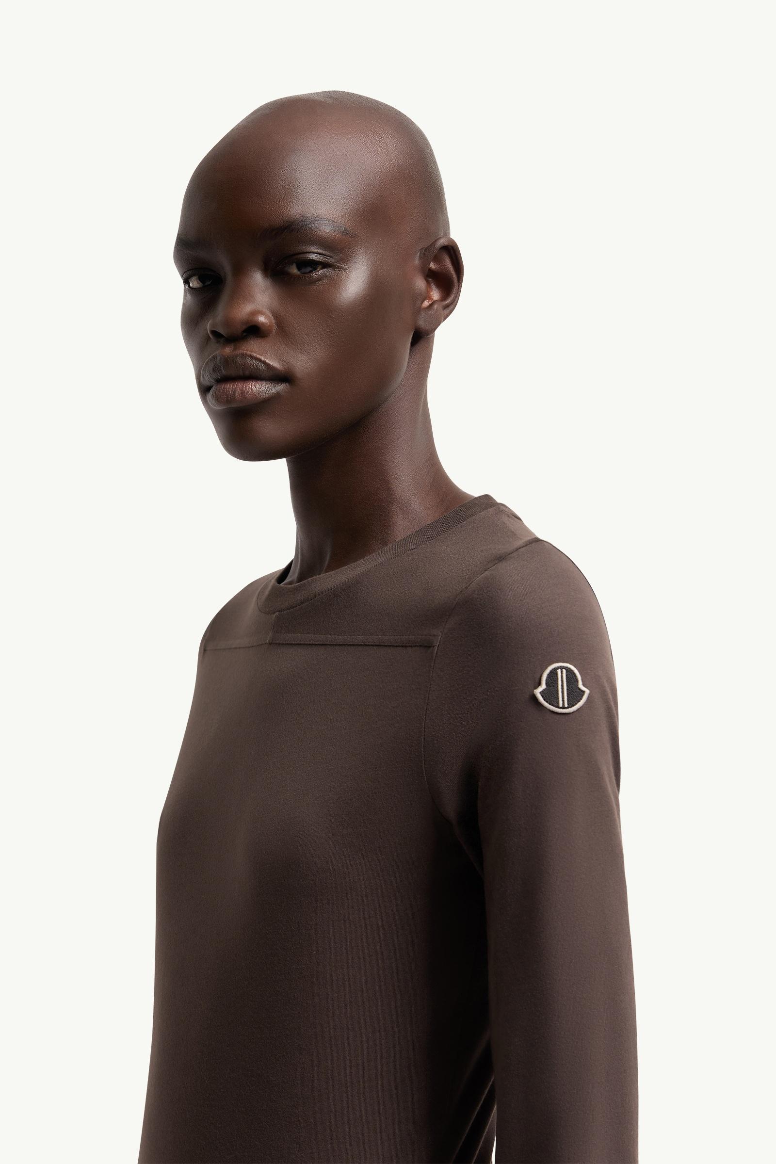 Moncler Moncler + Rick Owens Girder Long Sleeve Cotton T-Shirt Brown Brown