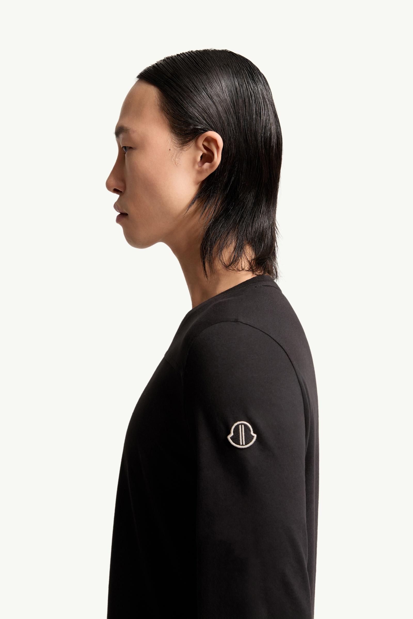 Moncler Moncler + Rick Owens Girder Long Sleeve Cotton T-Shirt Black Black