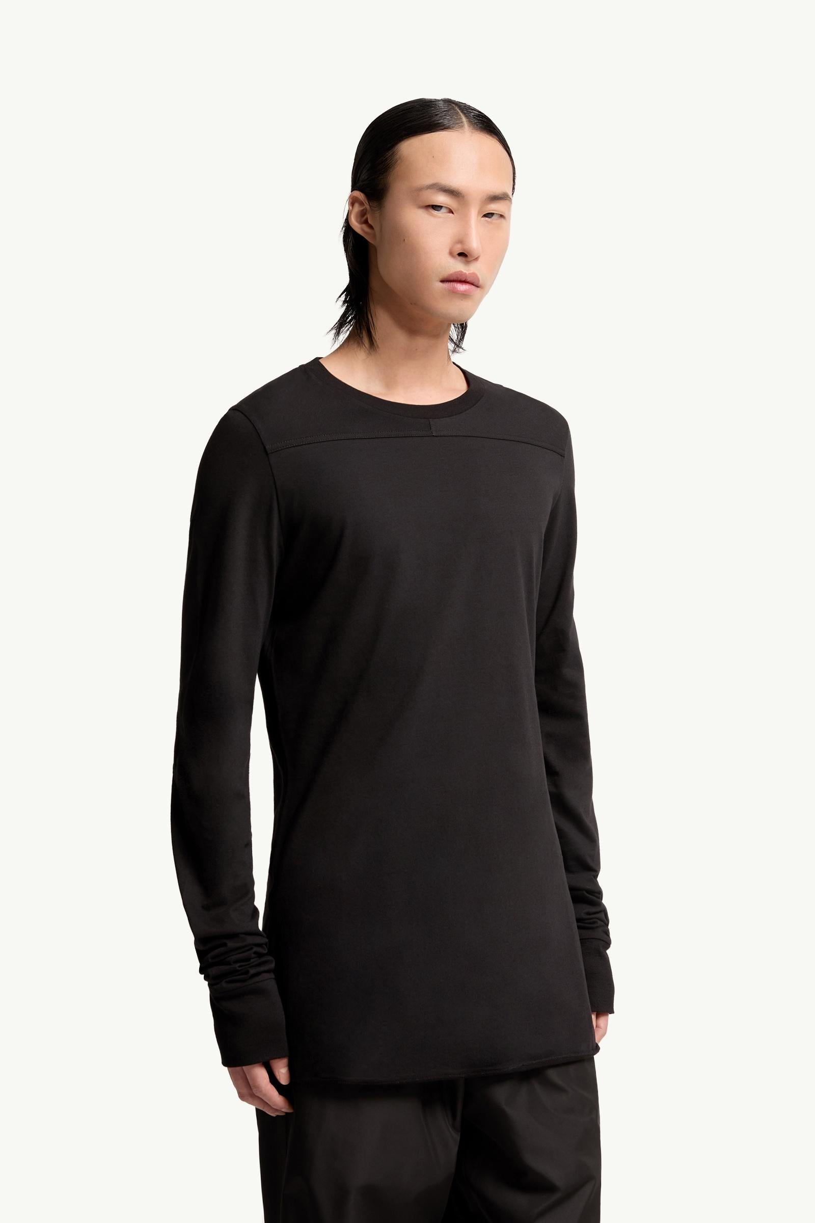 Moncler Moncler + Rick Owens Girder Long Sleeve Cotton T-Shirt Black Black